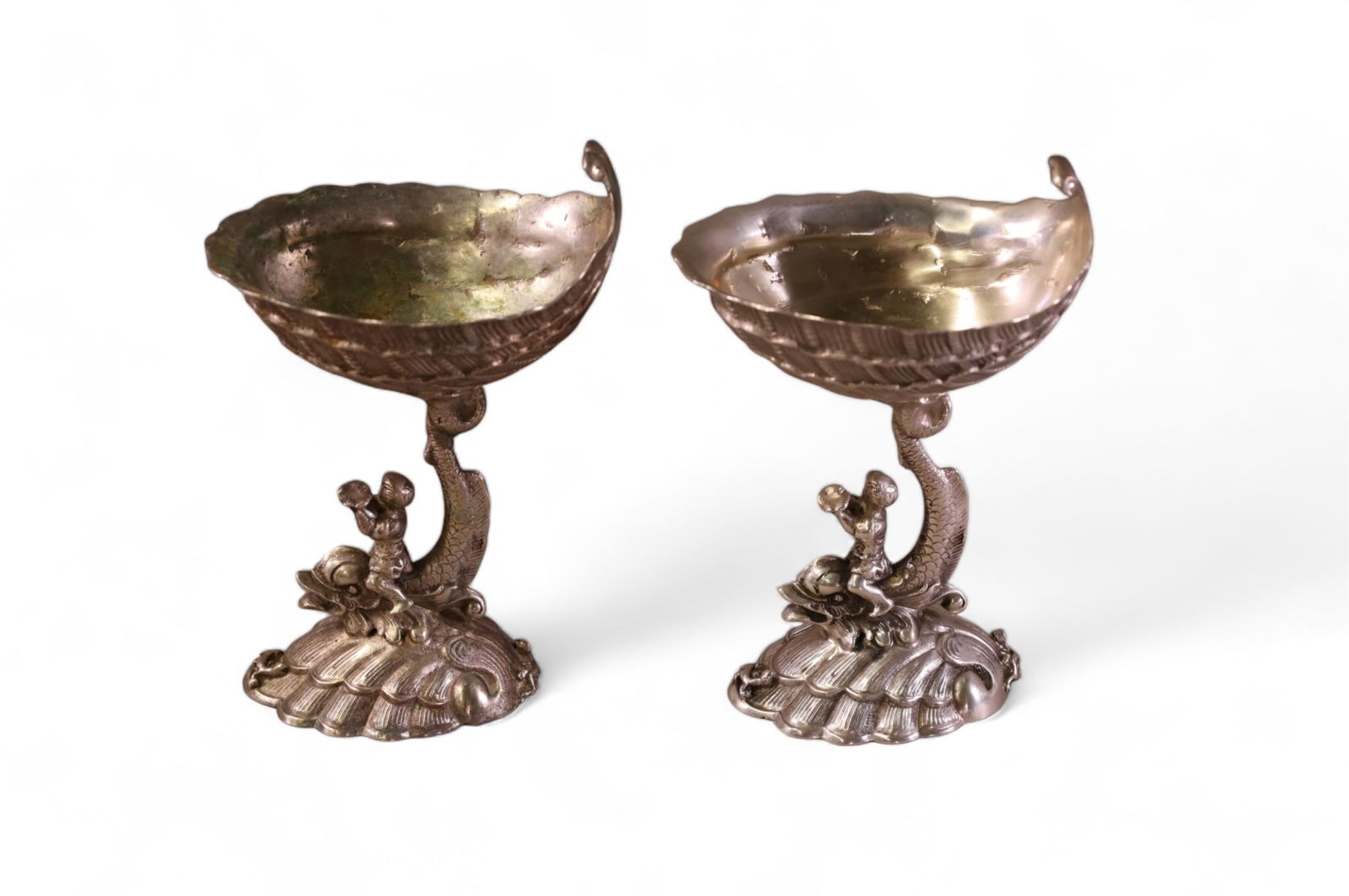 2 GERMAN SILVER HALLMARKED FIGURAL MASTER SALTS (1 of 5)