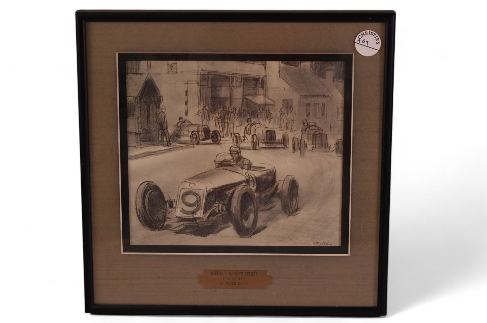 ORIGINAL PETER HELCK RACECAR DRAWING (1 of 2)