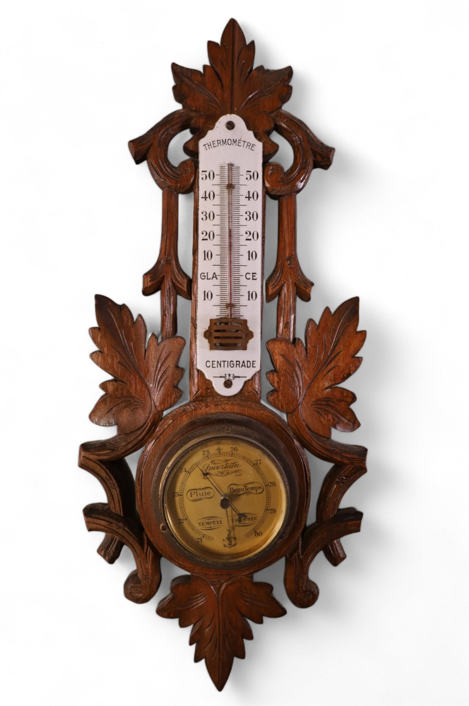 CARVED VICTORIAN BAROMETER (1 of 3)