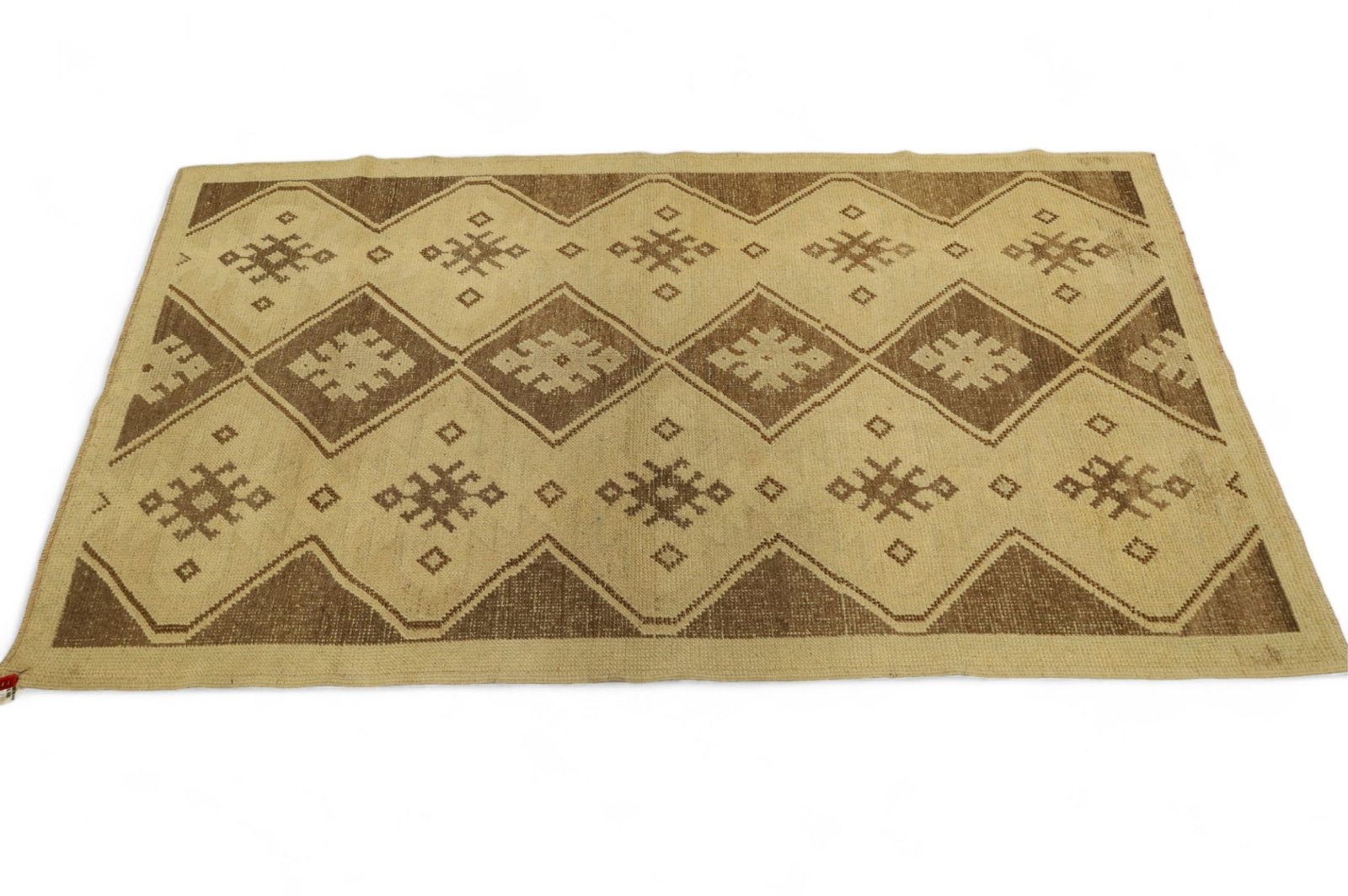 APPROX 6' 3" x 3' 5" HANDMADE WOOL RUG: HANDMADE OUSHAK WOOL RUG.