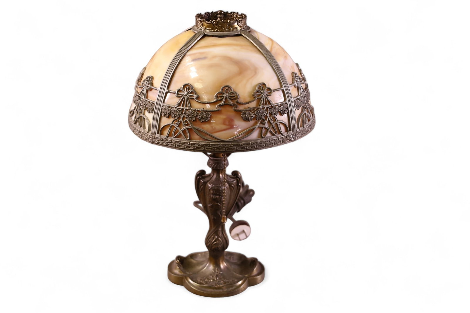 SMALL 1920'S SLAG GLASS TABLE LAMP (1 of 4)