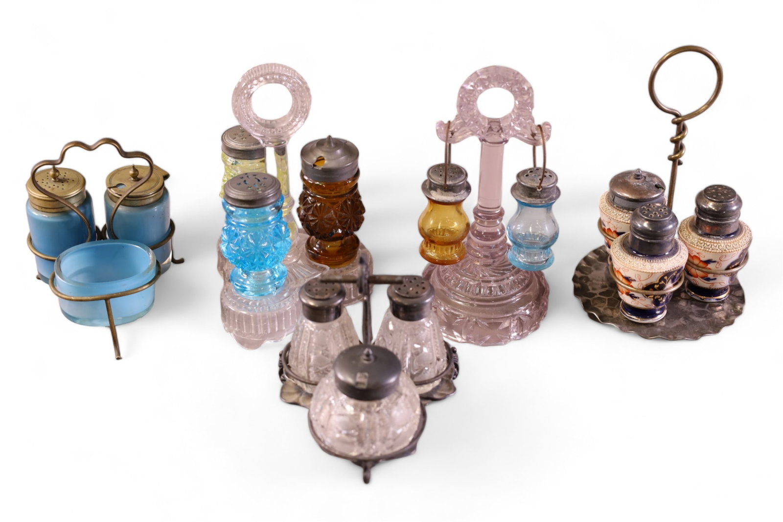 5 VICTORIAN GLASS SHAKER & CONDIMENT SETS (1 of 6)