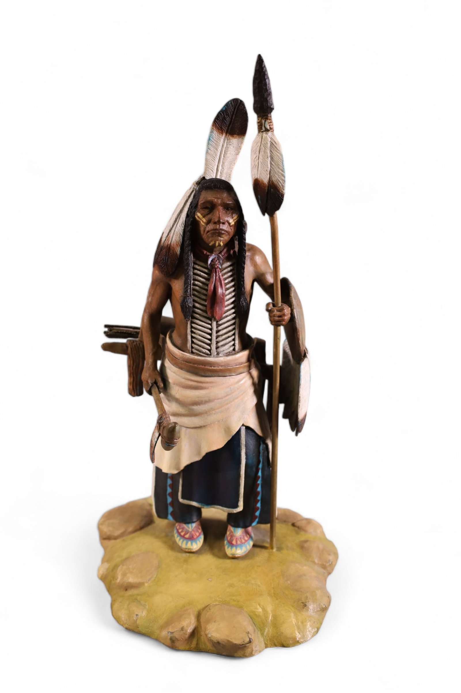NATIVE AMERICAN BRONZE FIGURE: SIGNED WAKEFIELD, BRONZE NATIVE AMERICAN FIGURE, DATED 1970. 13" H.