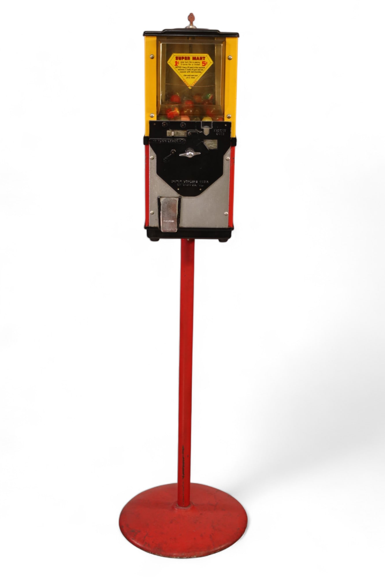 VICTOR 1 & 5 CENT VENDING MACHINE ON STAND (1 of 3)