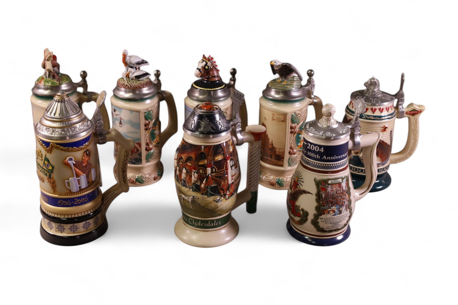 8 BUDWEISER BEER STEINS (1 of 2)