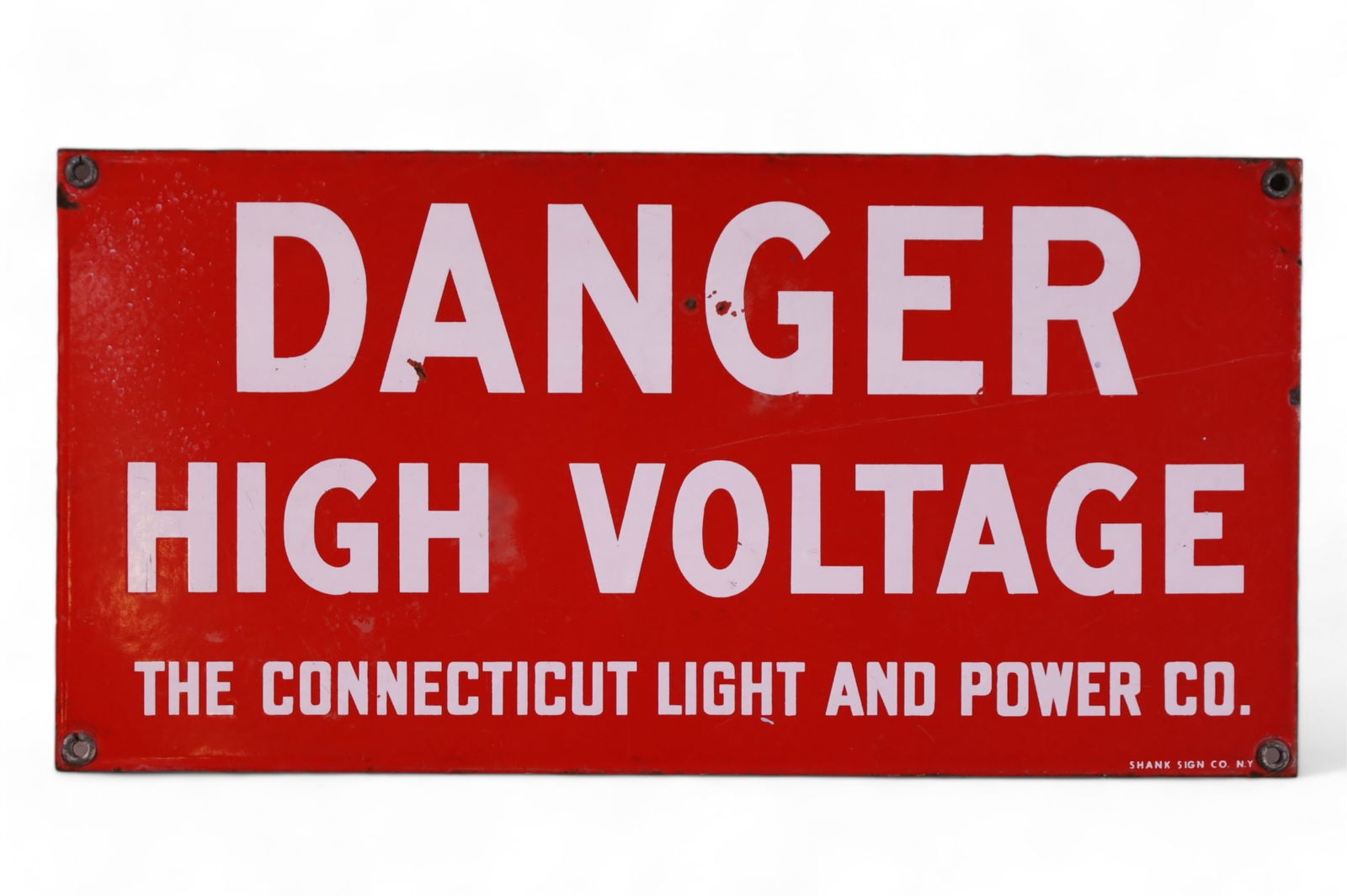 DANGER HIGH VOLTAGE PORCELAIN SIGN (1 of 2)