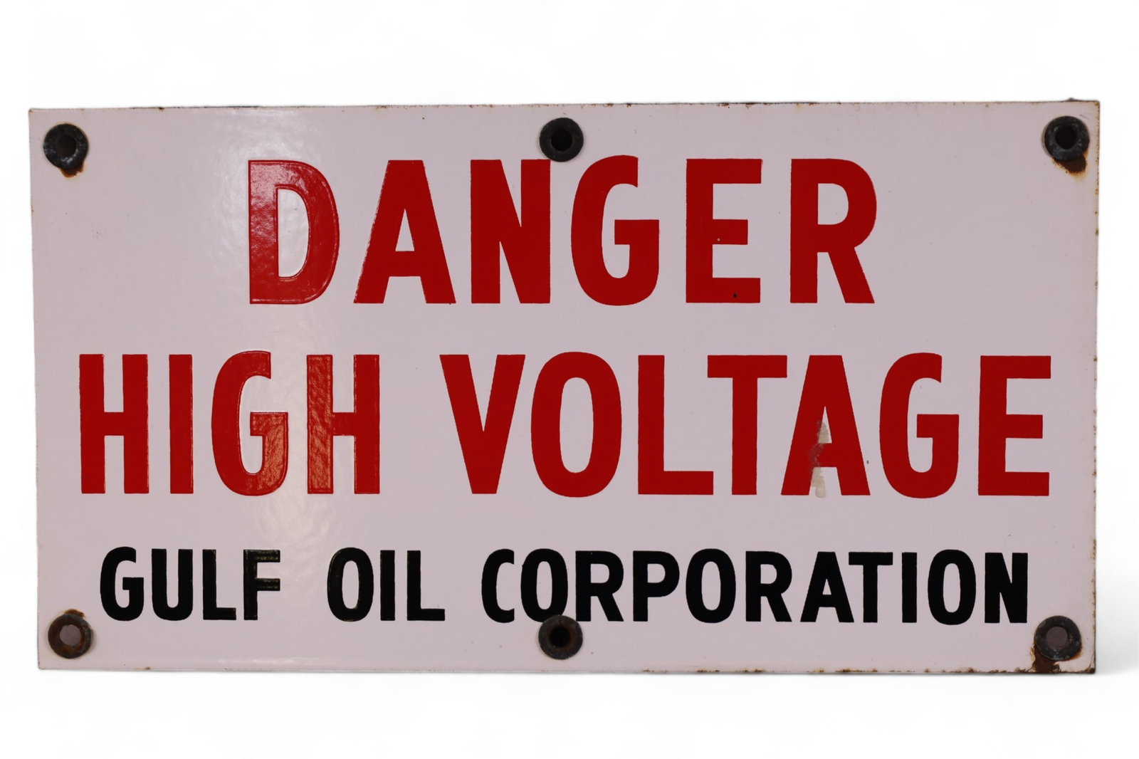 DANGER HIGH VOLTAGE PORCELAIN SIGN (1 of 2)