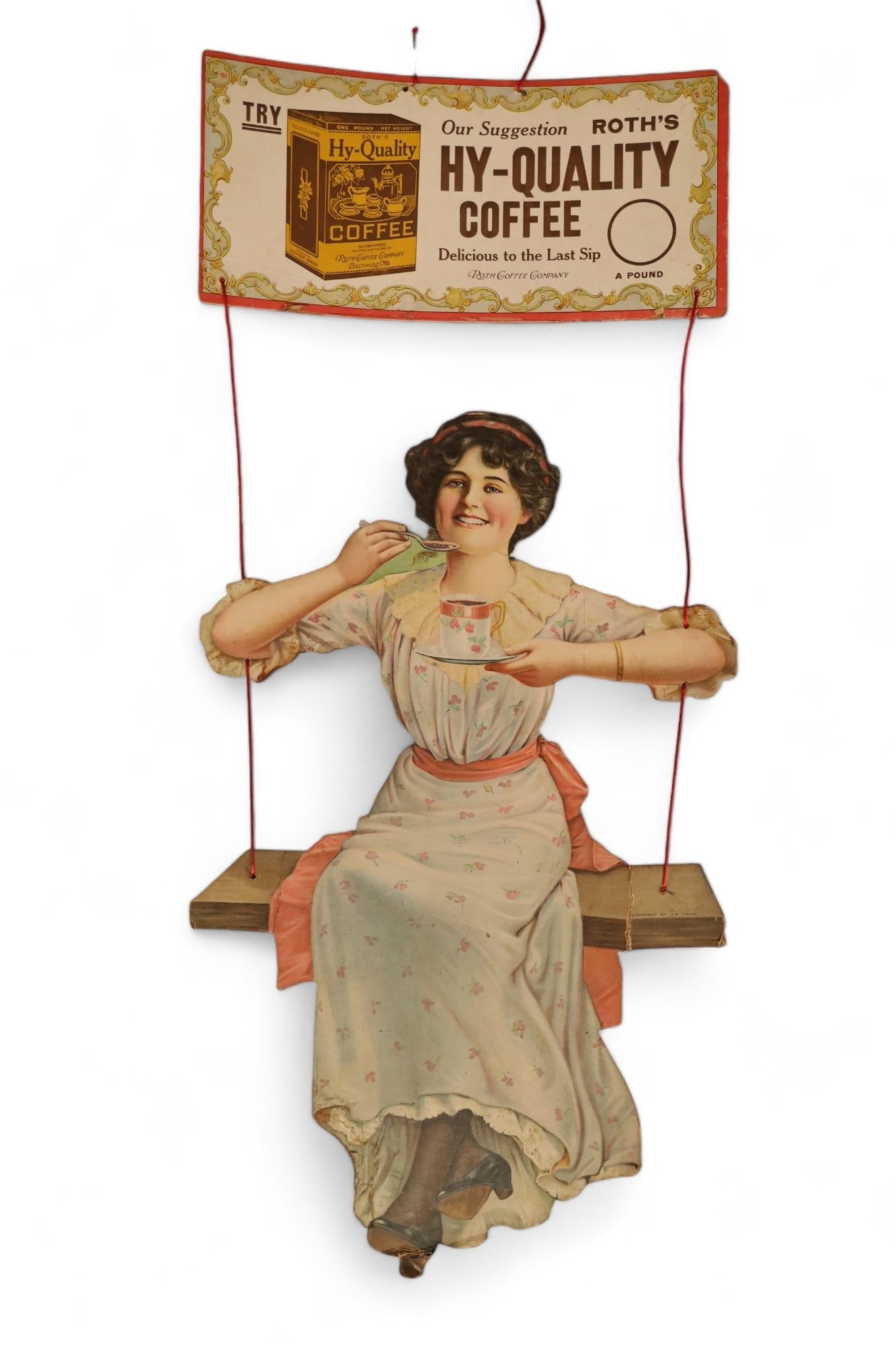 HY QUALITY COFFEE DIE CUT CARDBOARD AD (1 of 6)