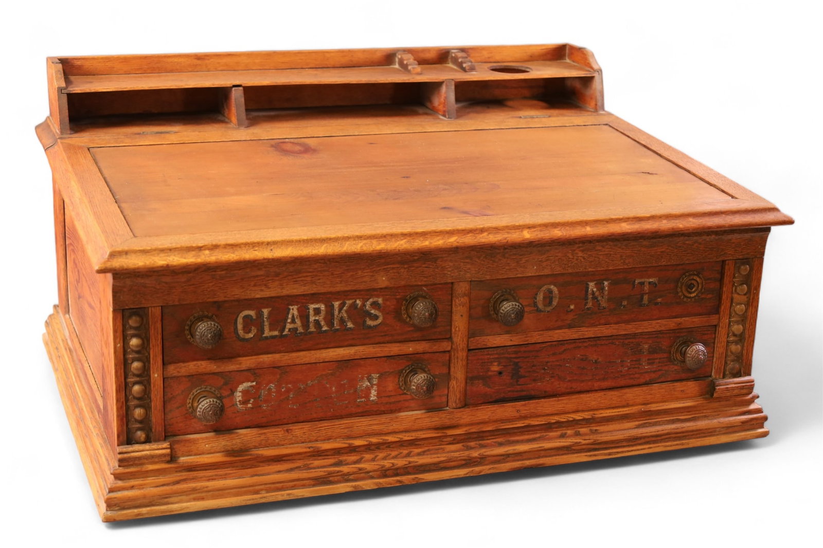 ANTIQUE CLARK'S SPOOL CABINET (1 of 4)