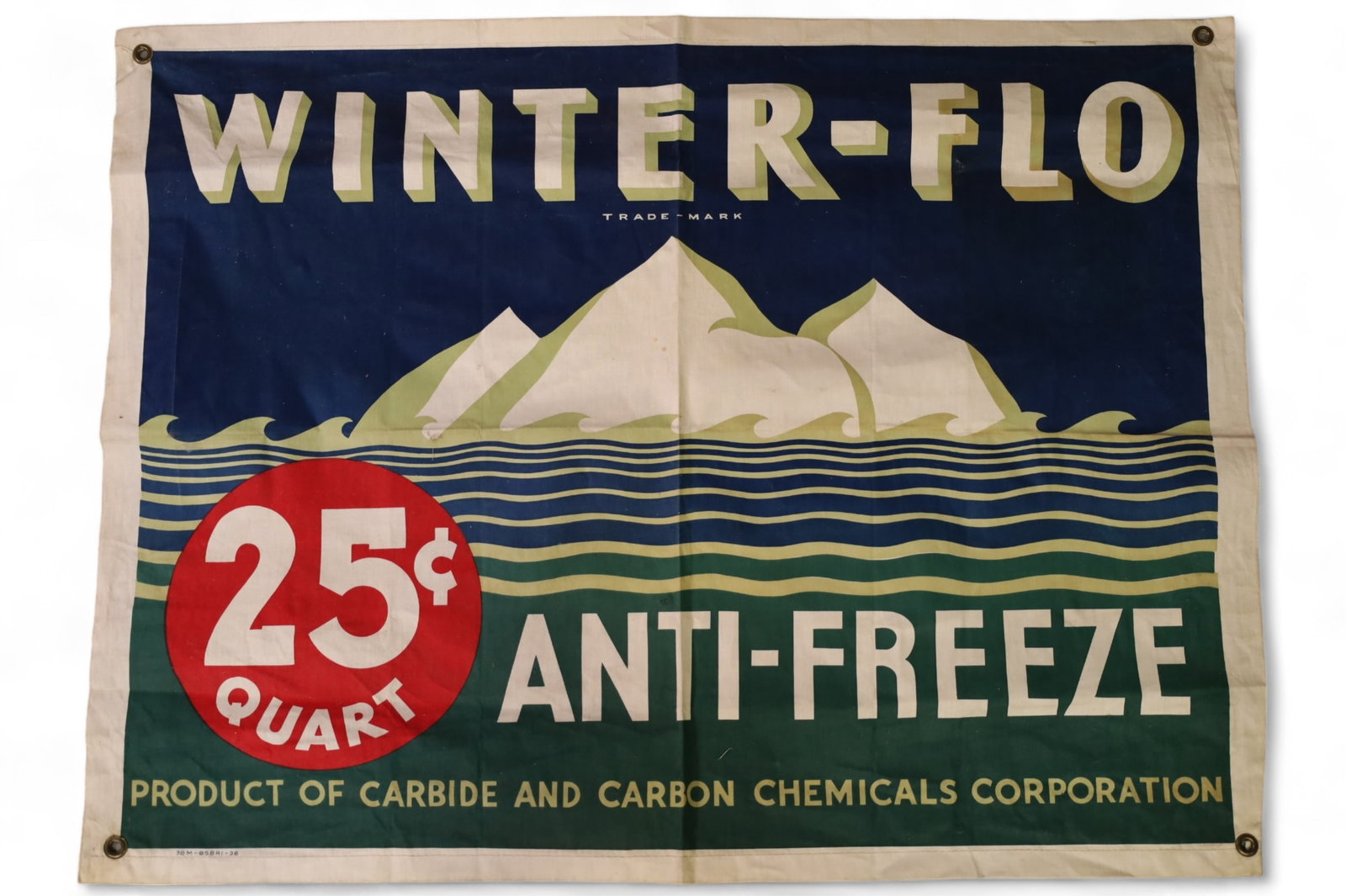 WINTER FLO ANTI FREEZE BANNER: CARBIDE AND CARBON CHEMICALS CORP 36" x 27"