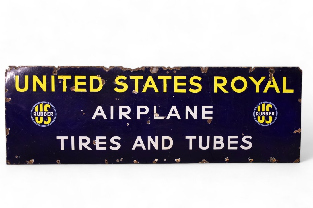 LARGE US RUBBER AIRPLANE TIRES & TUBES PORCELAIN (1 of 4)