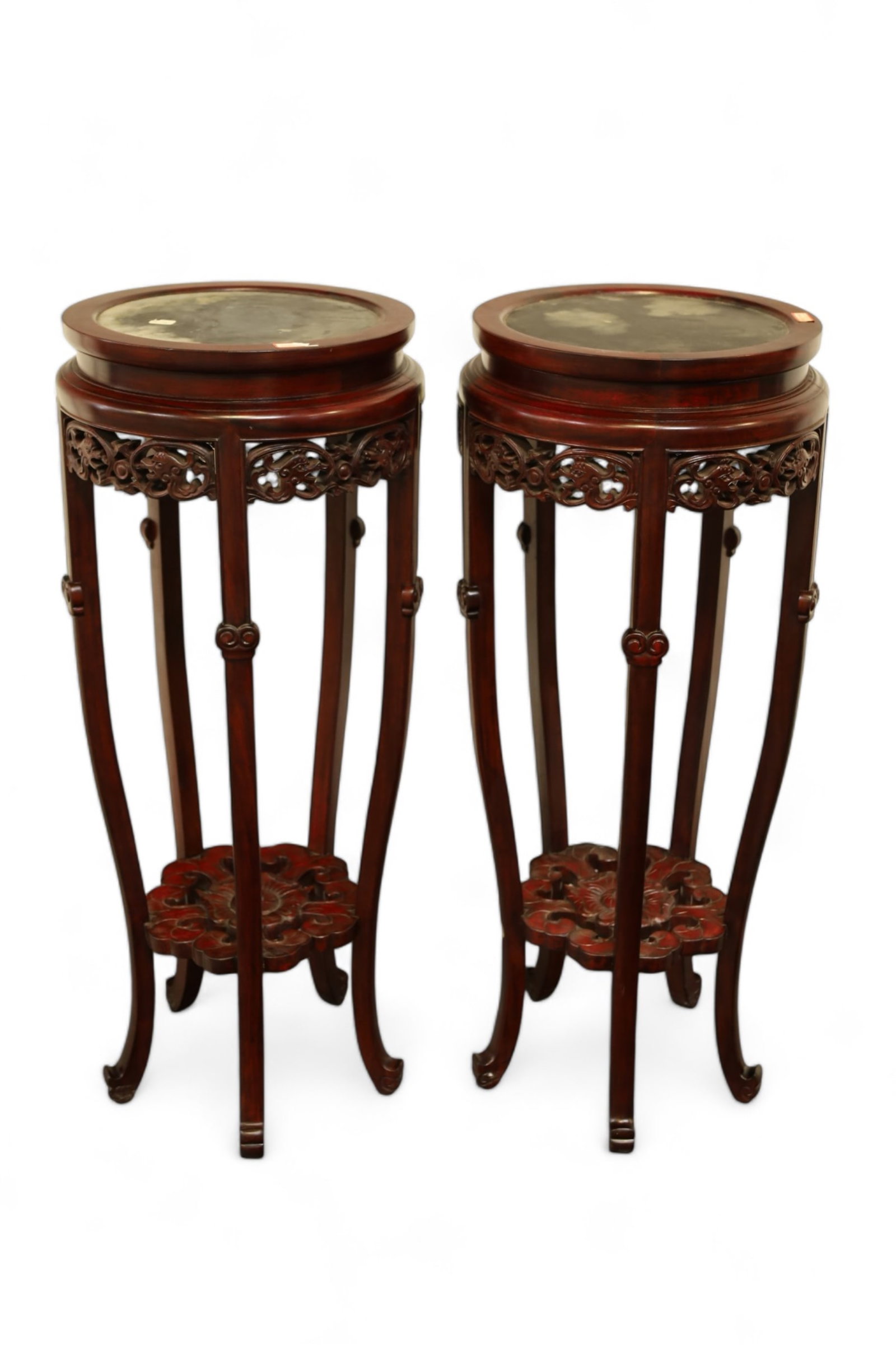 PAIR OF CHINESE HARDWOOD FERNSTANDS (1 of 3)