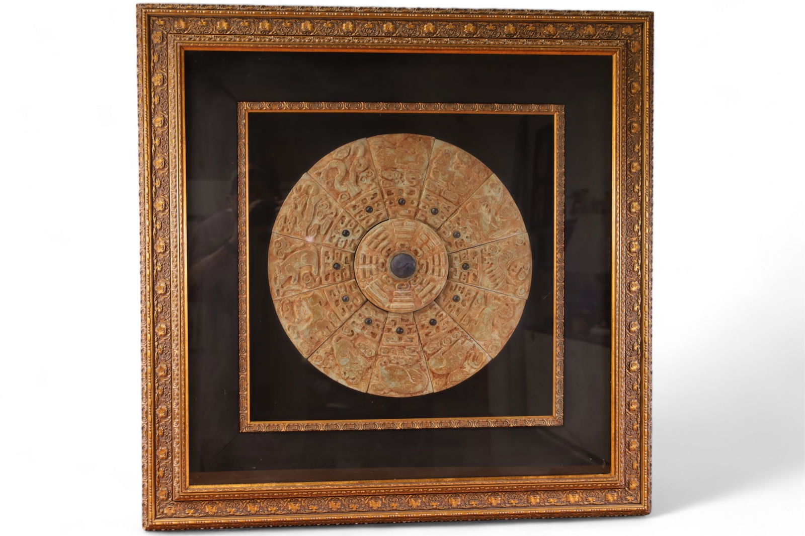FRAMED ASIAN STONE MANDALA (1 of 2)