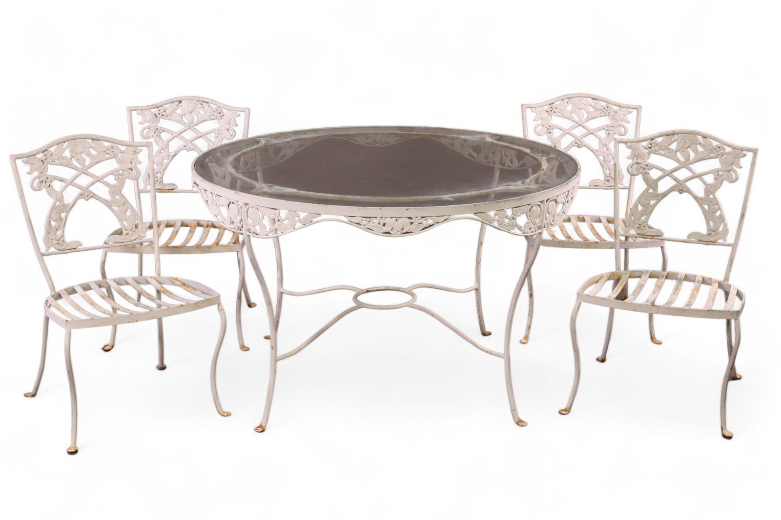 IRON PATIO TABLE & 4 CHAIRS (1 of 3)