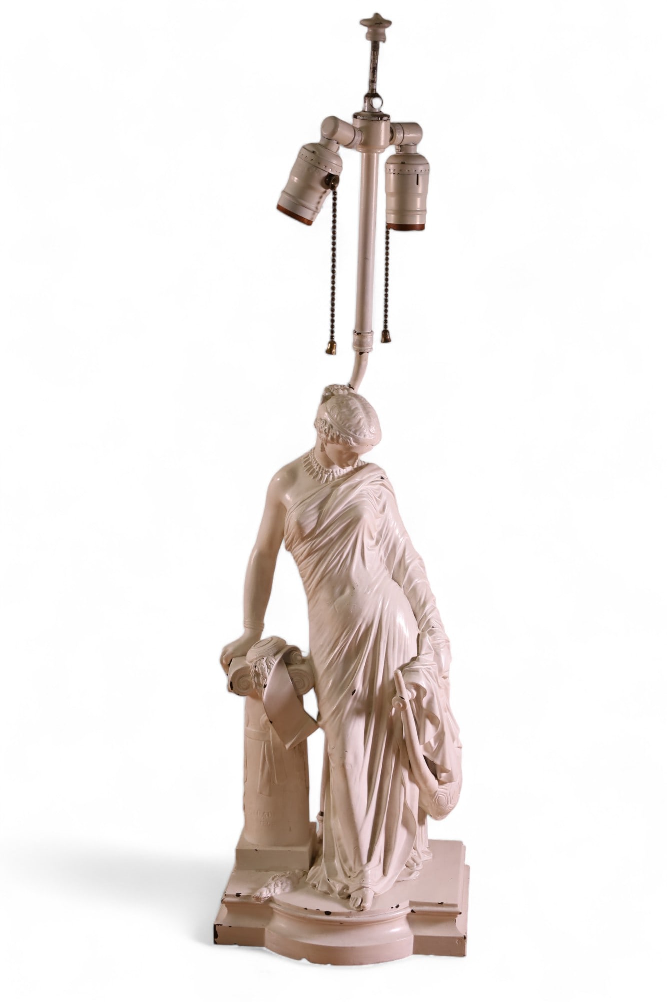 PAINTED SPELTER FIGURAL TABLE LAMP (1 of 3)