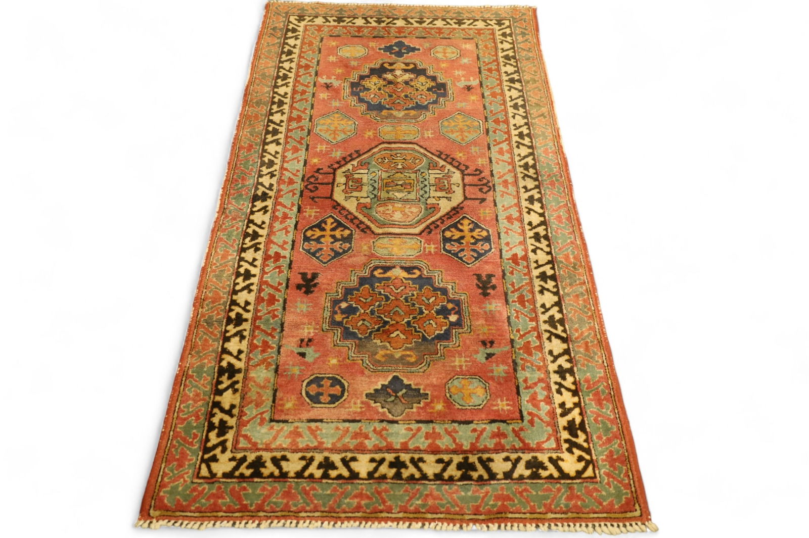 APPROX 5' 10" x 3' HANDMADE WOOL RUG (1 of 4)