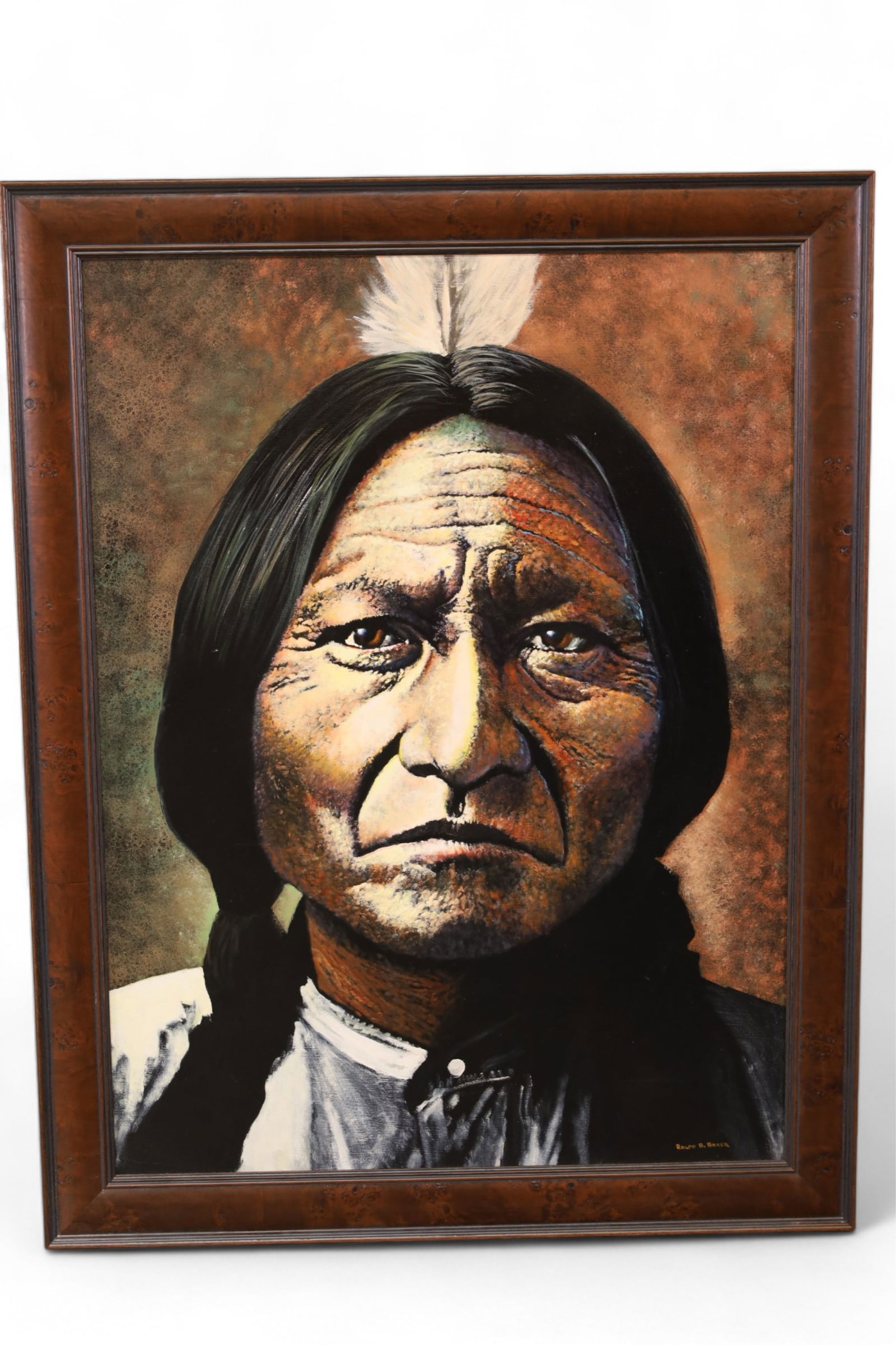 RALPH B BAKER SITTING BULL OIL PAINTING (1 of 3)