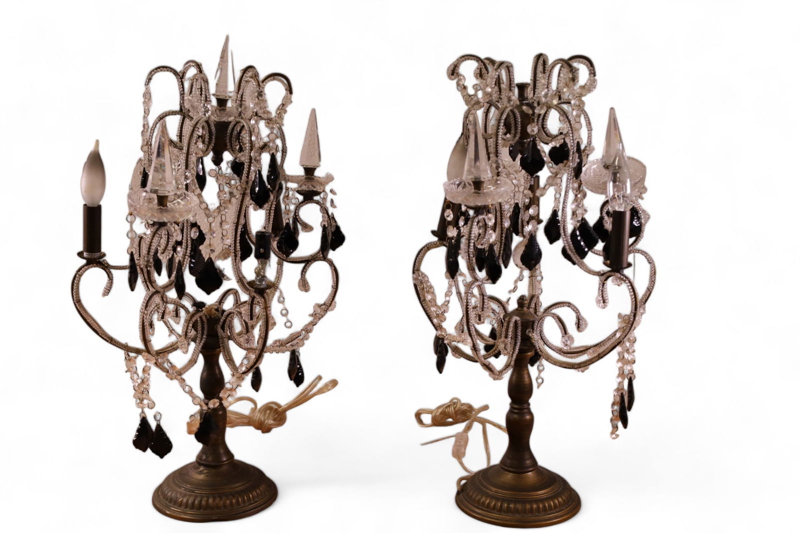 PAIR OF CRYSTAL PRISM LAMPS (1 of 4)