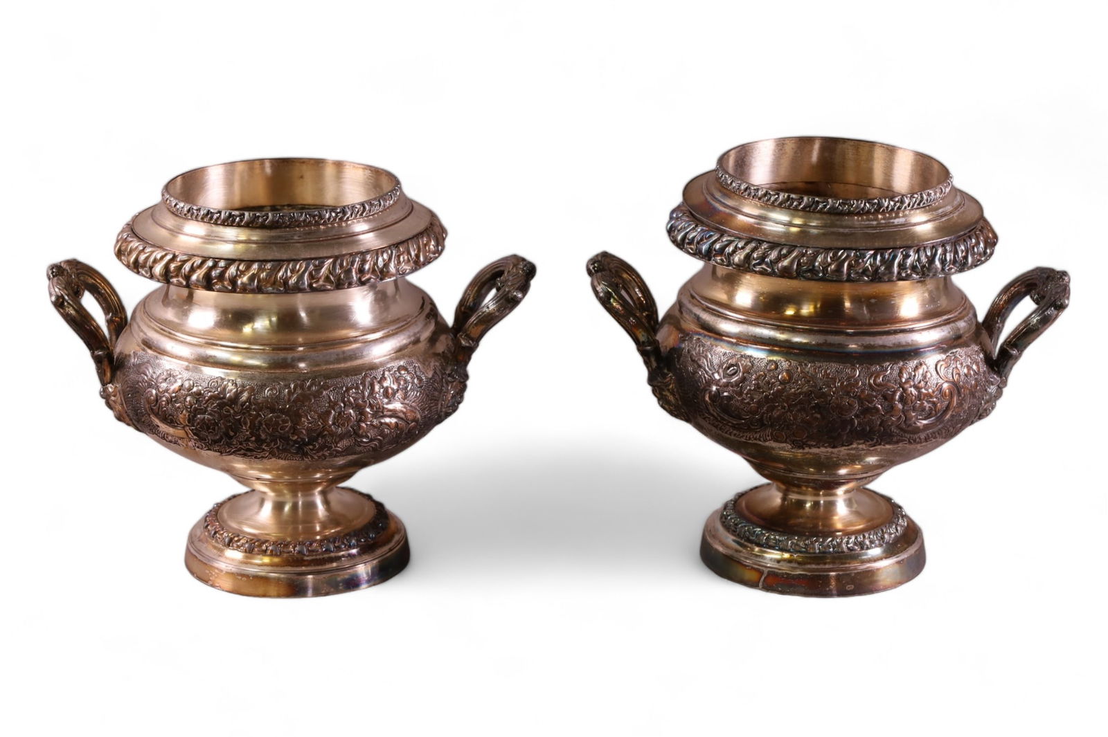 PAIR OF VICTORIAN SILVERPLATED PLANTERS (1 of 4)