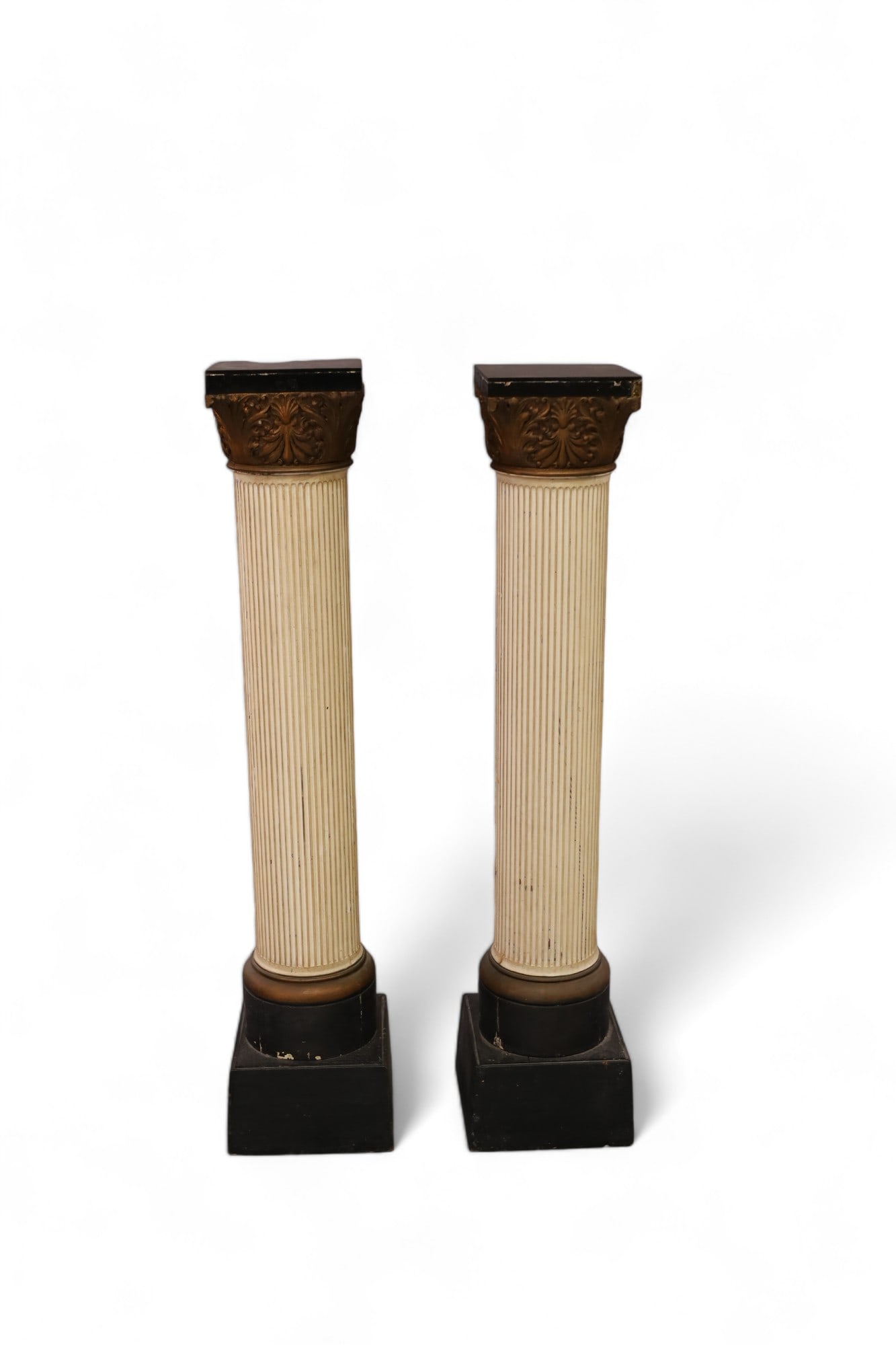 PAIR OF COLUMN FORM PLANTS STANDS (1 of 4)