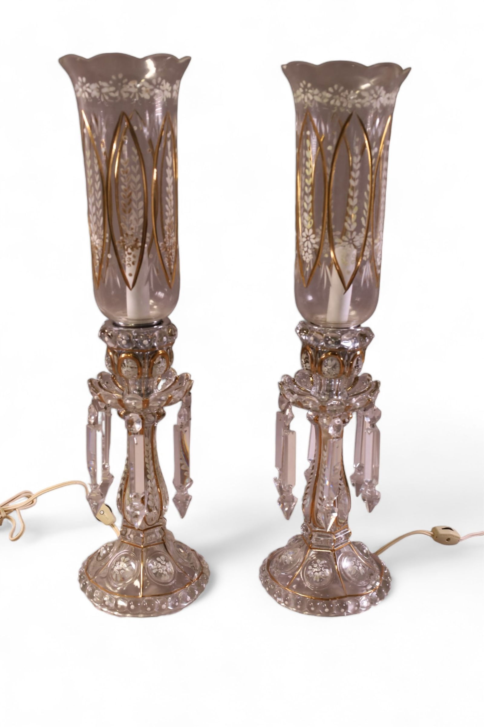 PAIR OF CRYSTAL PRISM LAMPS (1 of 3)