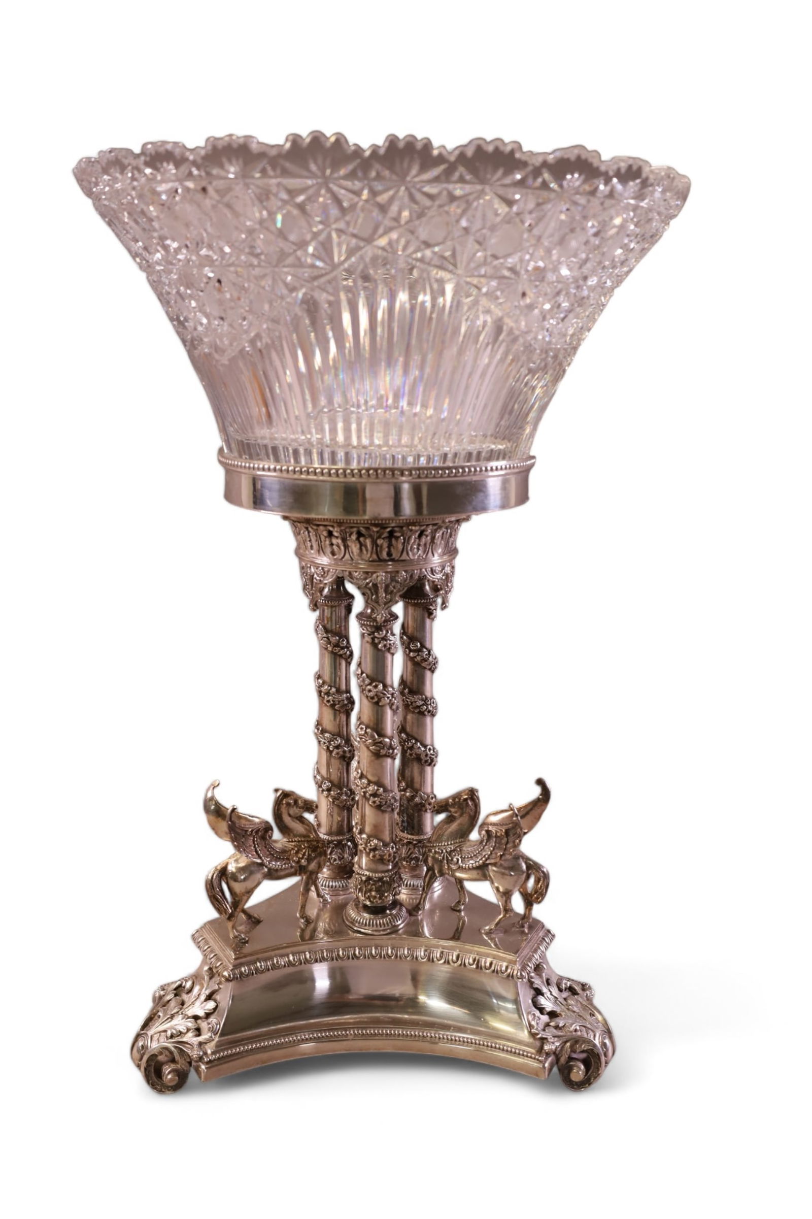 SILVERPLATED CRYSTAL CENTER PIECE (1 of 5)
