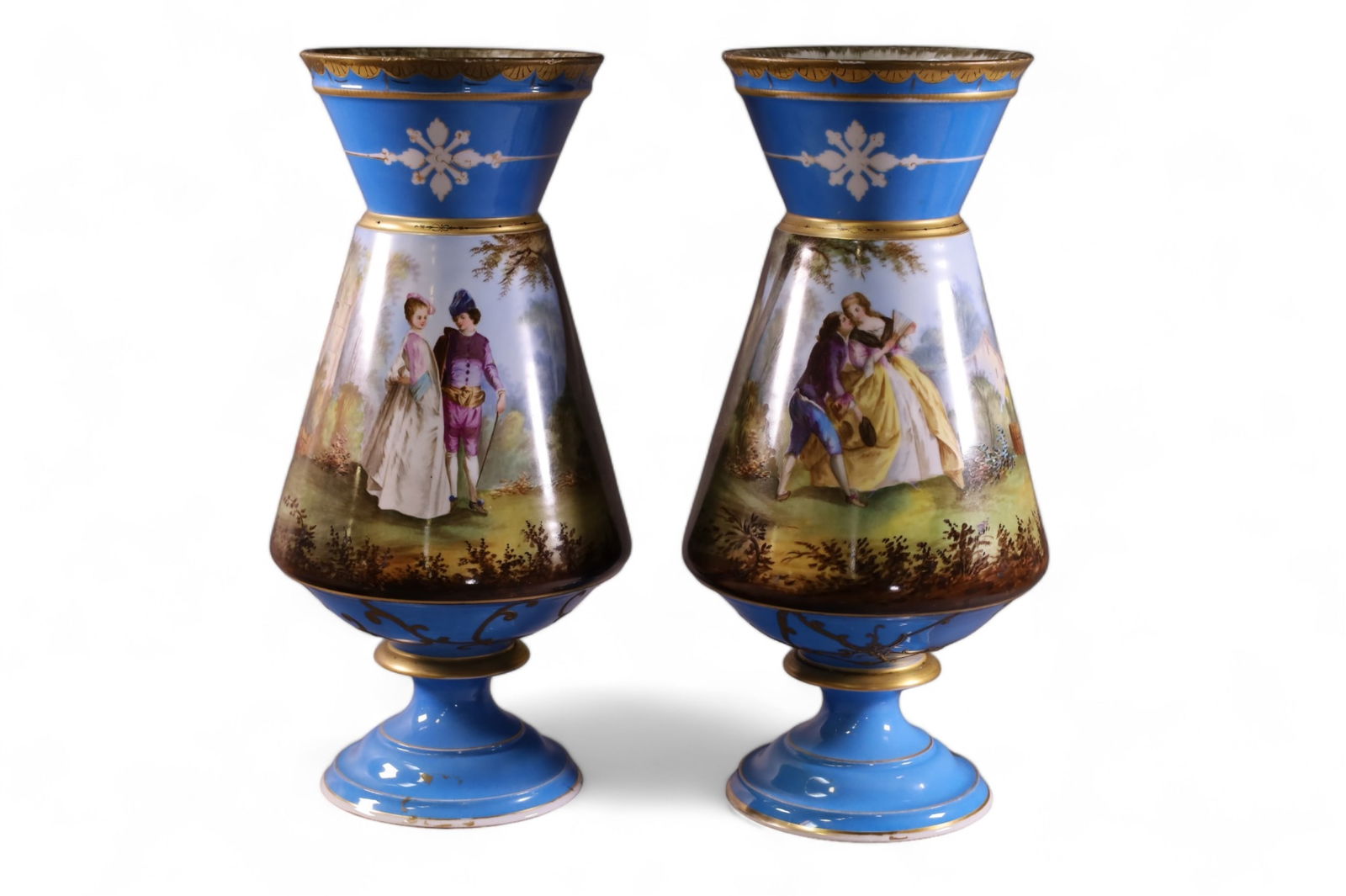 PAIR OF LARGE SEVRES PORCELAIN VASES (1 of 5)