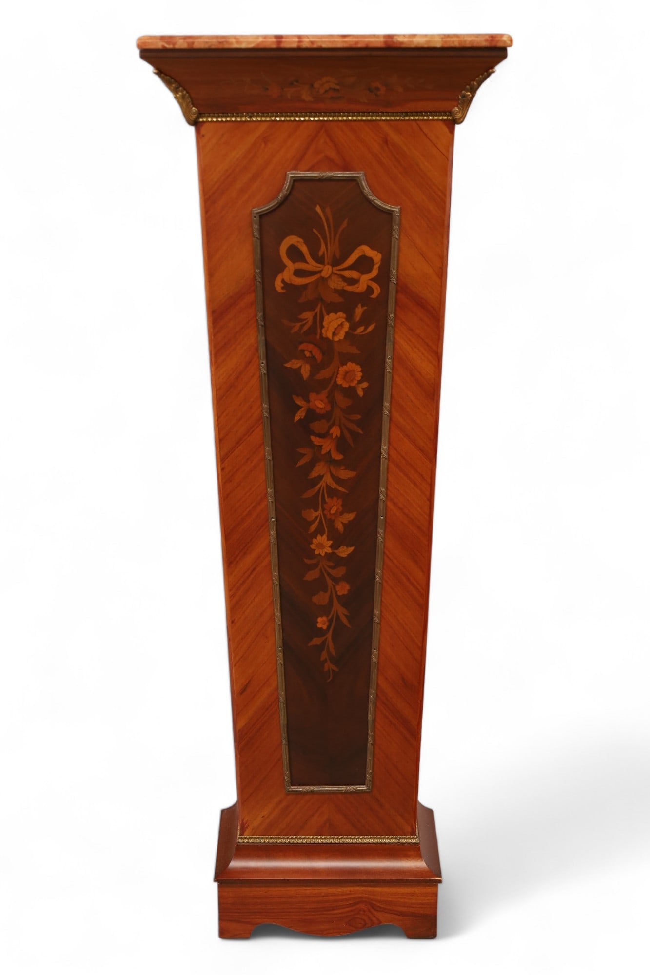 INLAID MARBLE TOP FRENCH STYLE PEDESTAL (1 of 3)