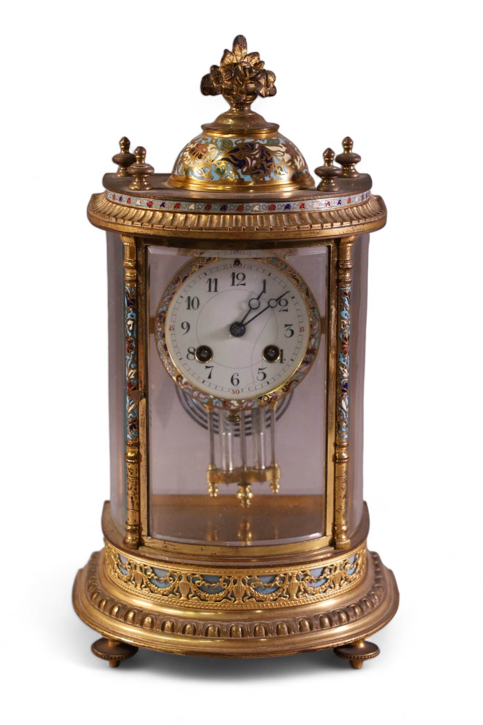 FRENCH CHAMPLEVE MANTLE CLOCK (1 of 3)