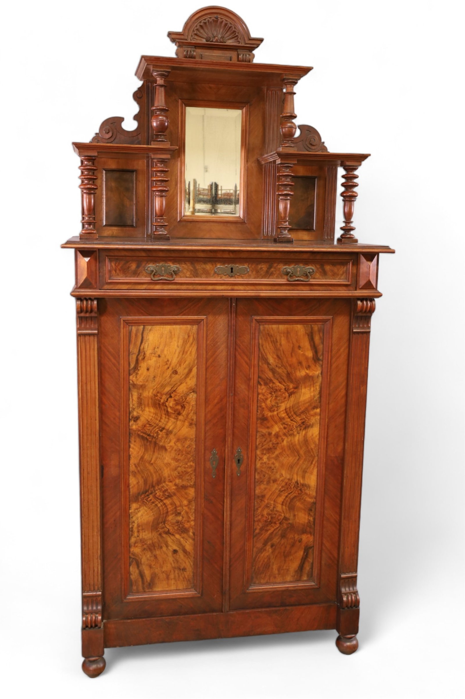 VICTORIAN WALNUT HALL CABINET (1 of 4)