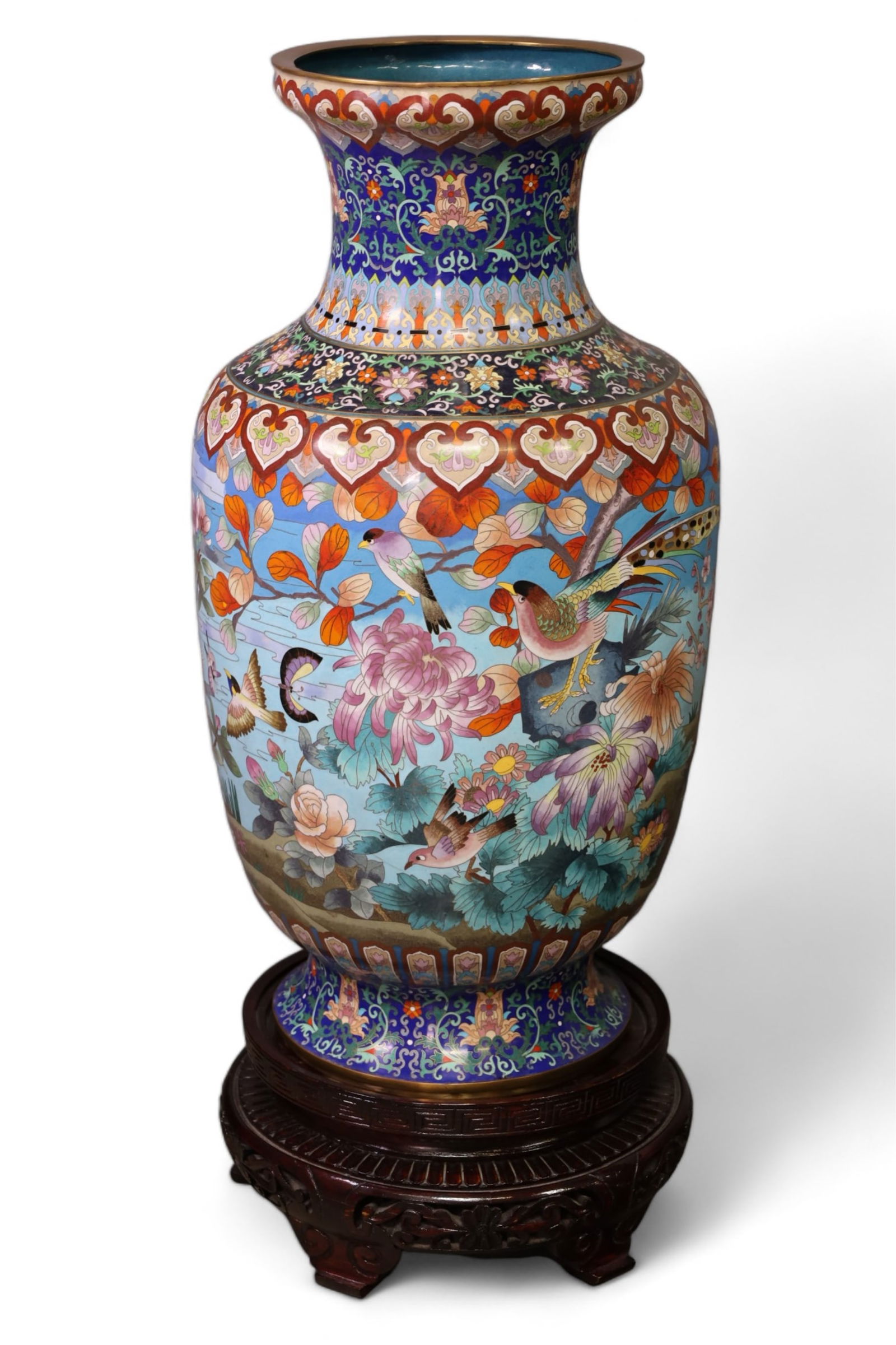 LARGE CLOISONNE FLOOR VASE (1 of 3)