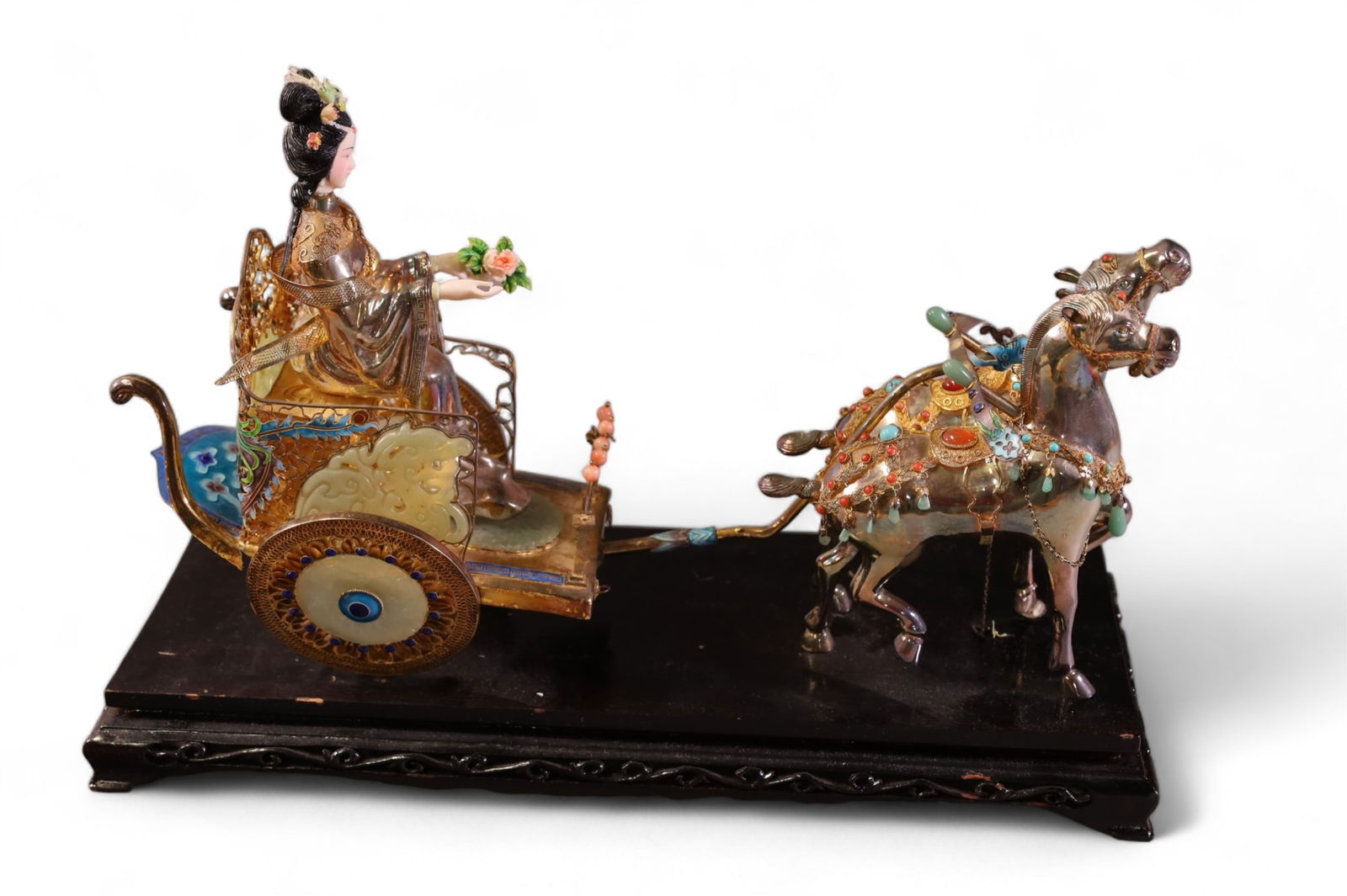 CHINESE STERLING & ENAMEL CARRIAGE (1 of 11)