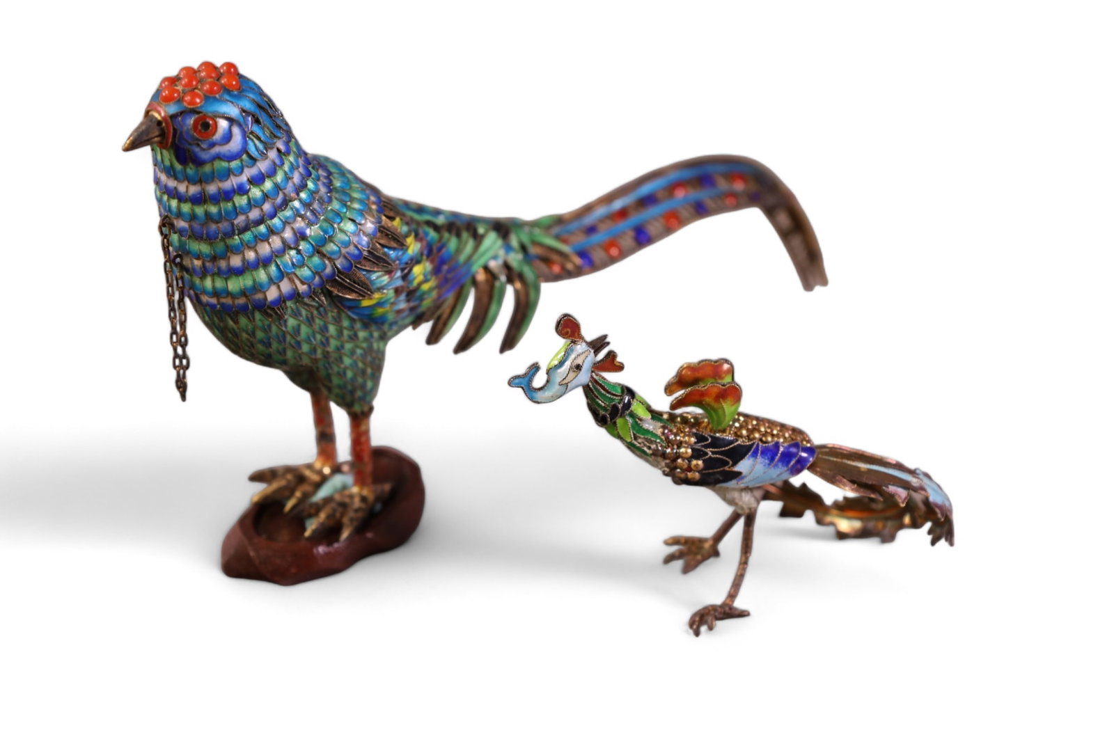 2 CHINESE ENAMELED BIRDS (1 of 4)