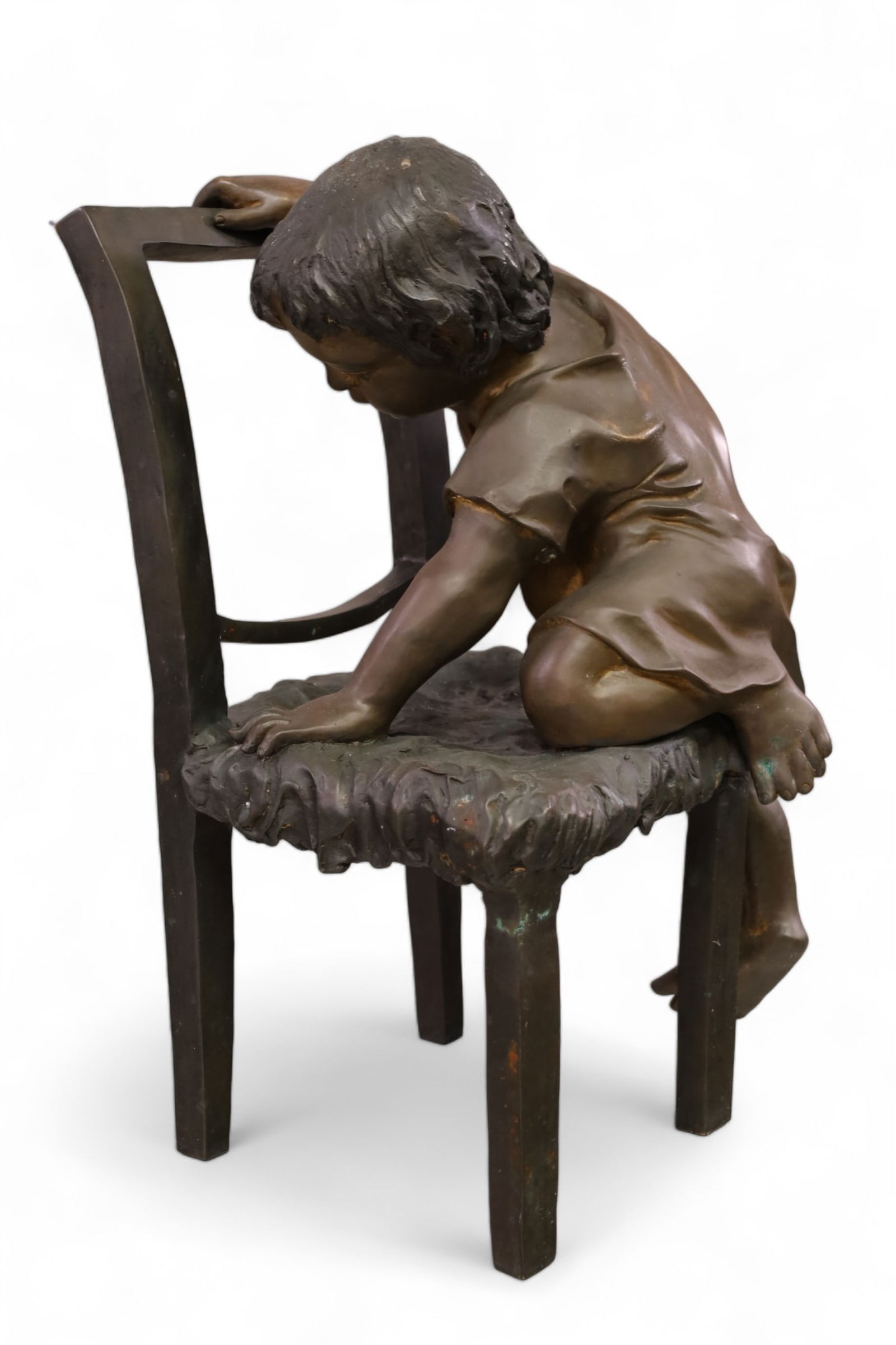 LARGE BRONZE SCULPTURE OF A CHILD (1 of 3)