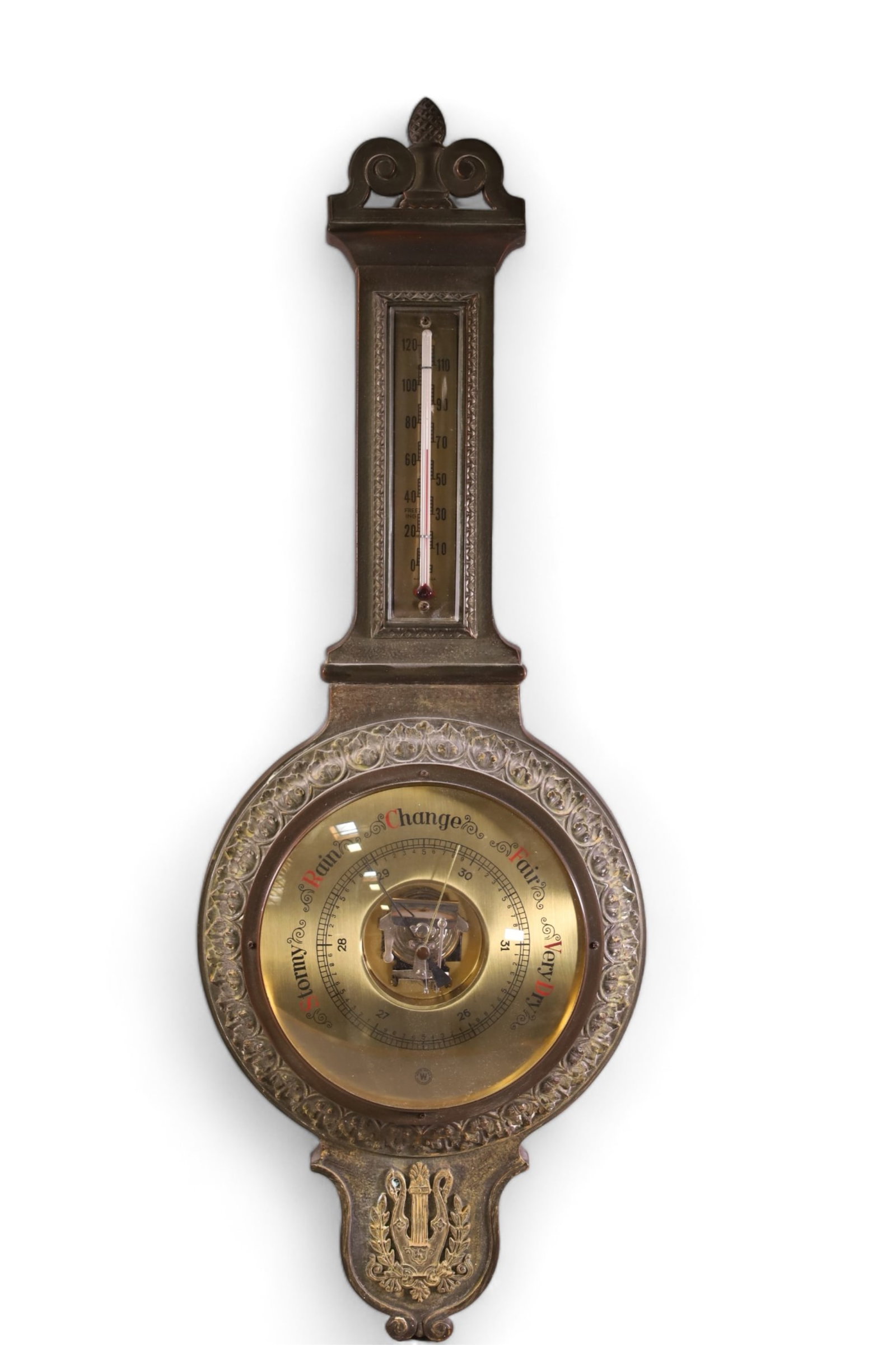 ANTIQUE METAL BAROMETER (1 of 3)