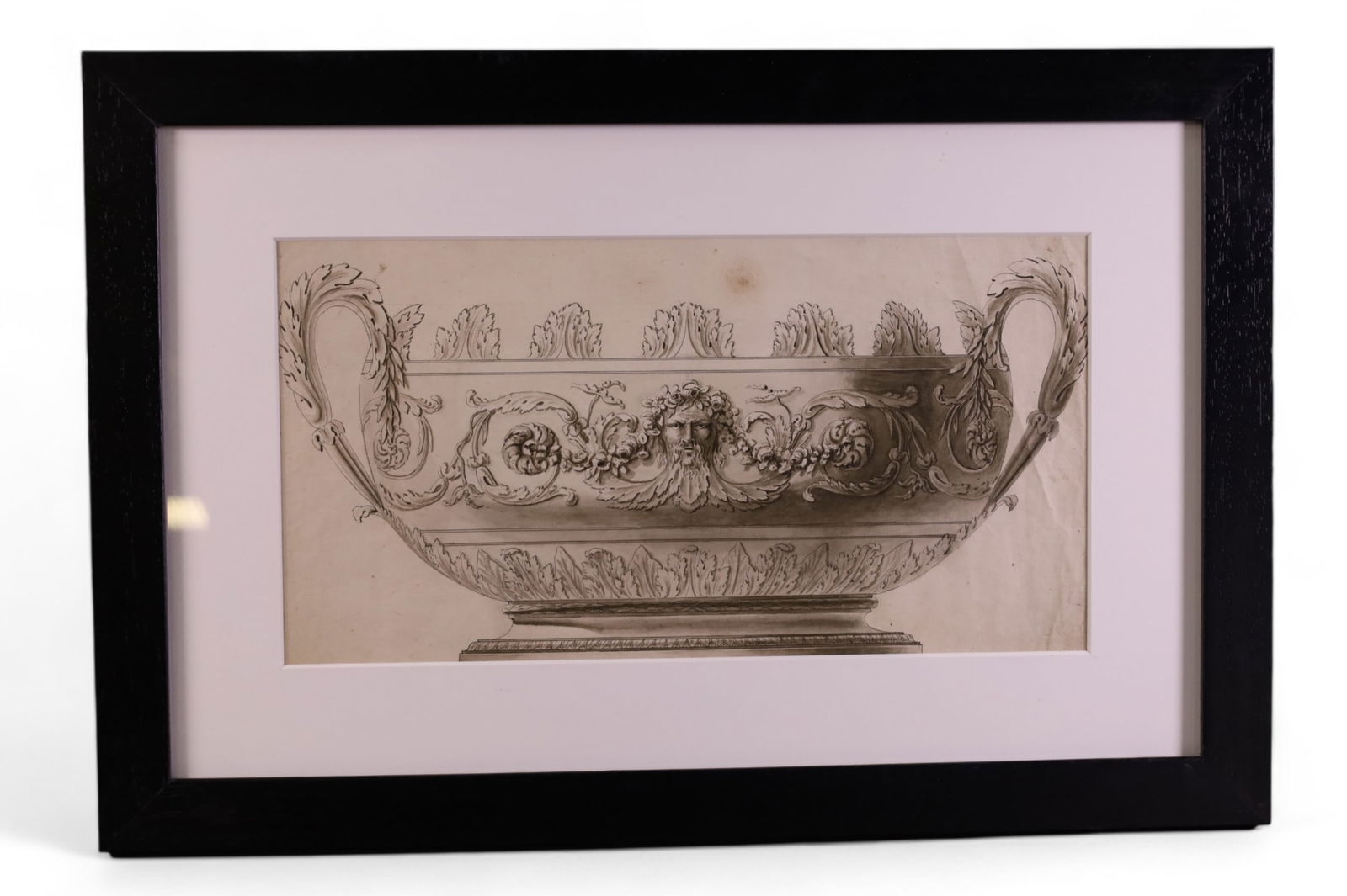 PEN & INK DRAWING: ATTRIBUTED TO JEAN LEPAUTRE. FRAMED UNDER GLASS, UNSIGNED. 22" x 14 1/2" IN FRAME