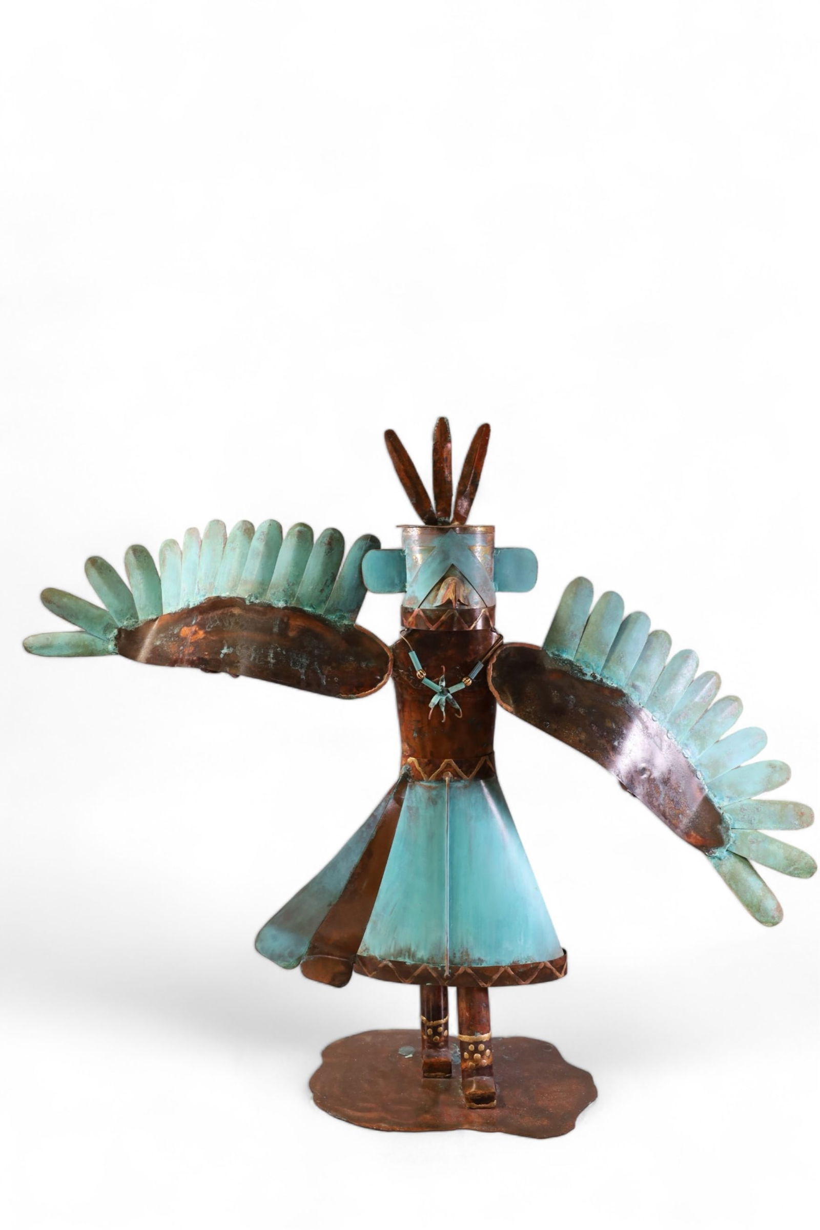 NATIVE AMERICAN COPPER ART STATUE (1 of 3)