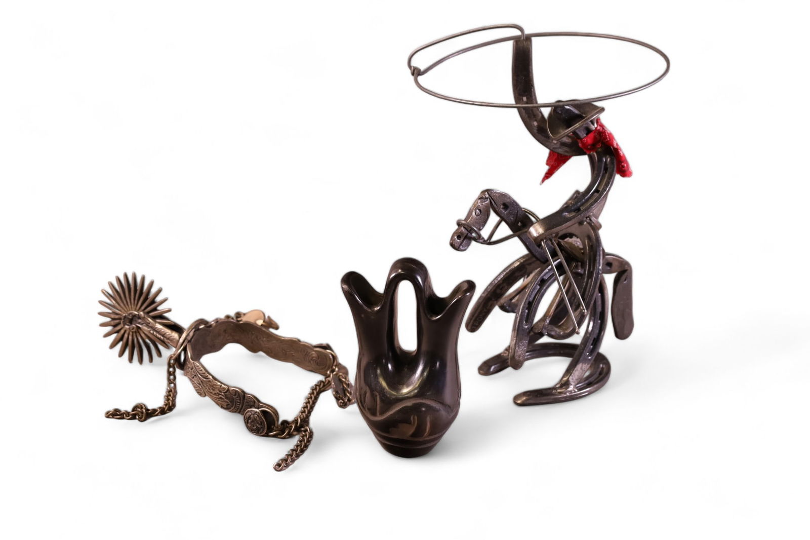 2 COWBOY ITEMS & INDIAN POT (1 of 4)