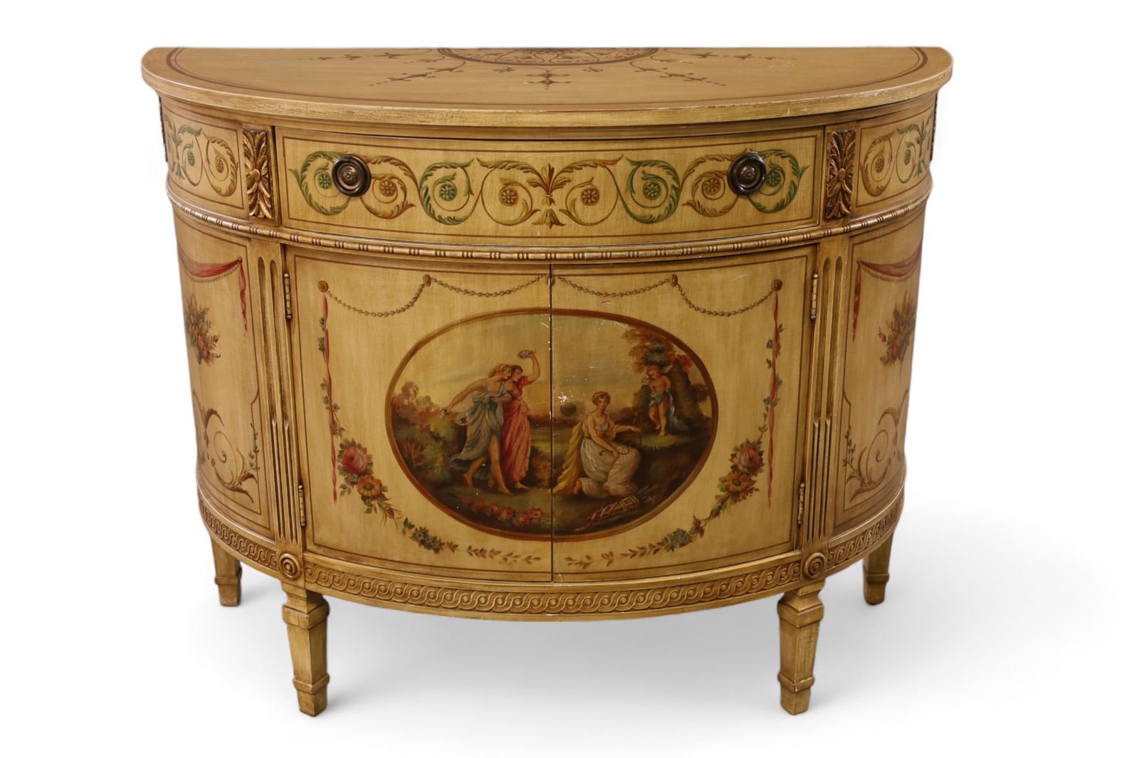FRENCH STYLE DEMILUNE COMMODE (1 of 3)