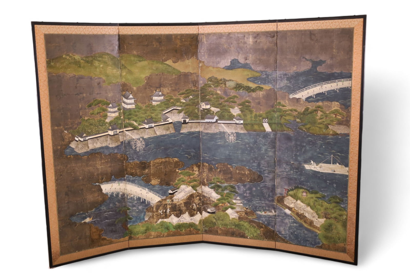 4 PANEL HAND PAINTED ASIAN SCREEN (1 of 4)