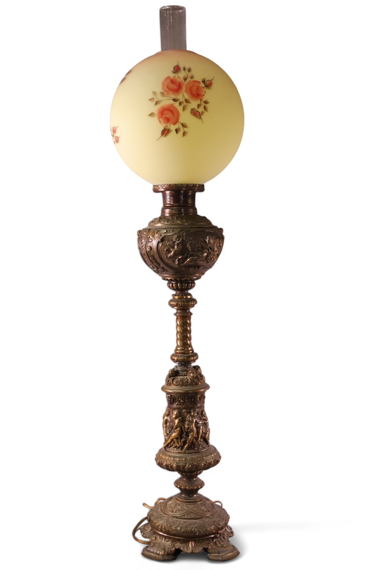 VICTORIAN STYLE BALL SHADE LAMP (1 of 4)