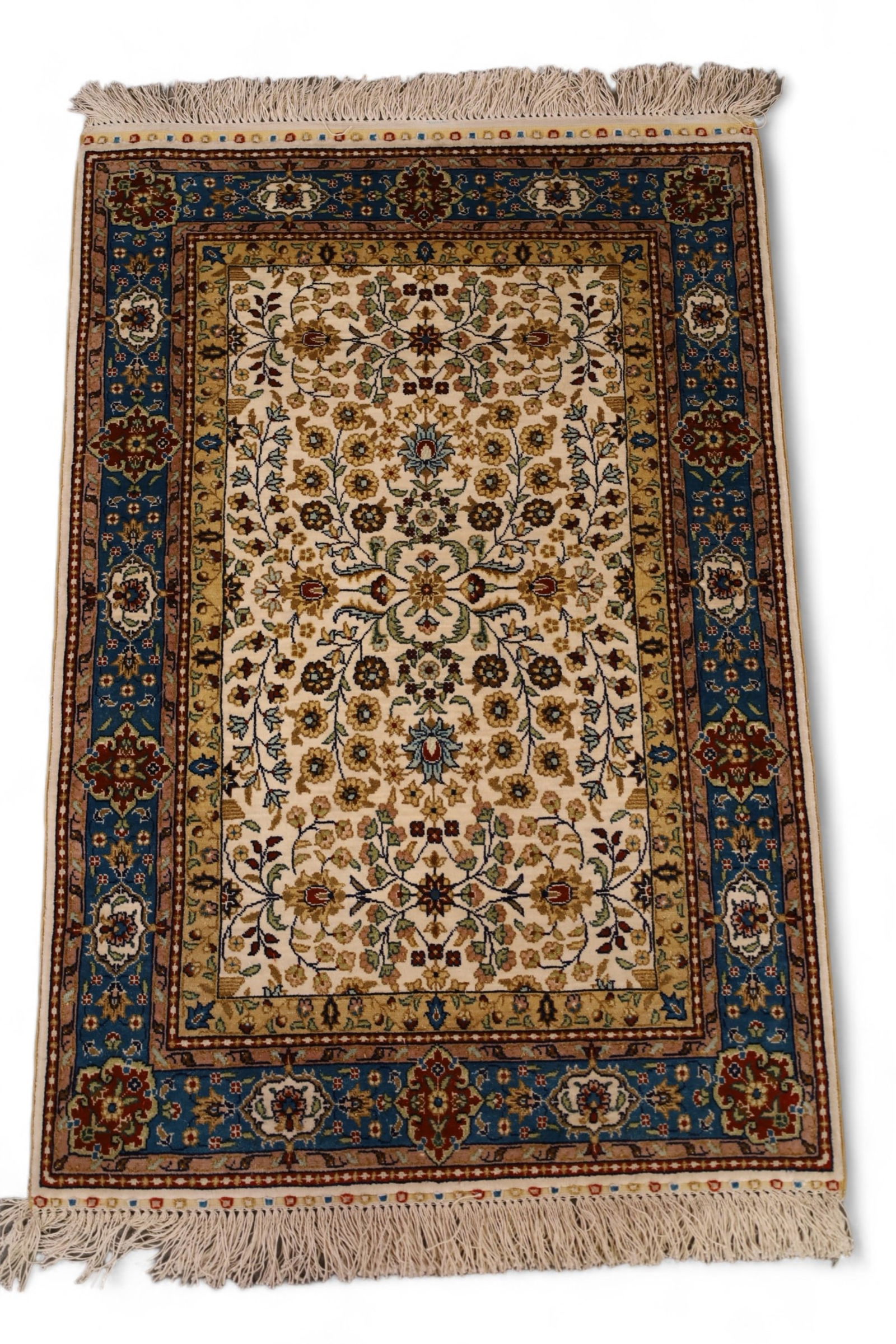APPROX 3' x 2' HANDMADE SILK RUG (1 of 4)