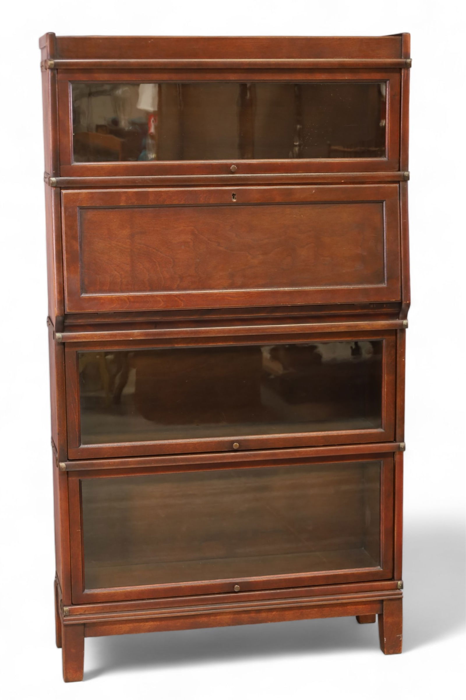 1900'S 4 STACK MAHOGANY LAWYER'S BOOKCASE (1 of 3)