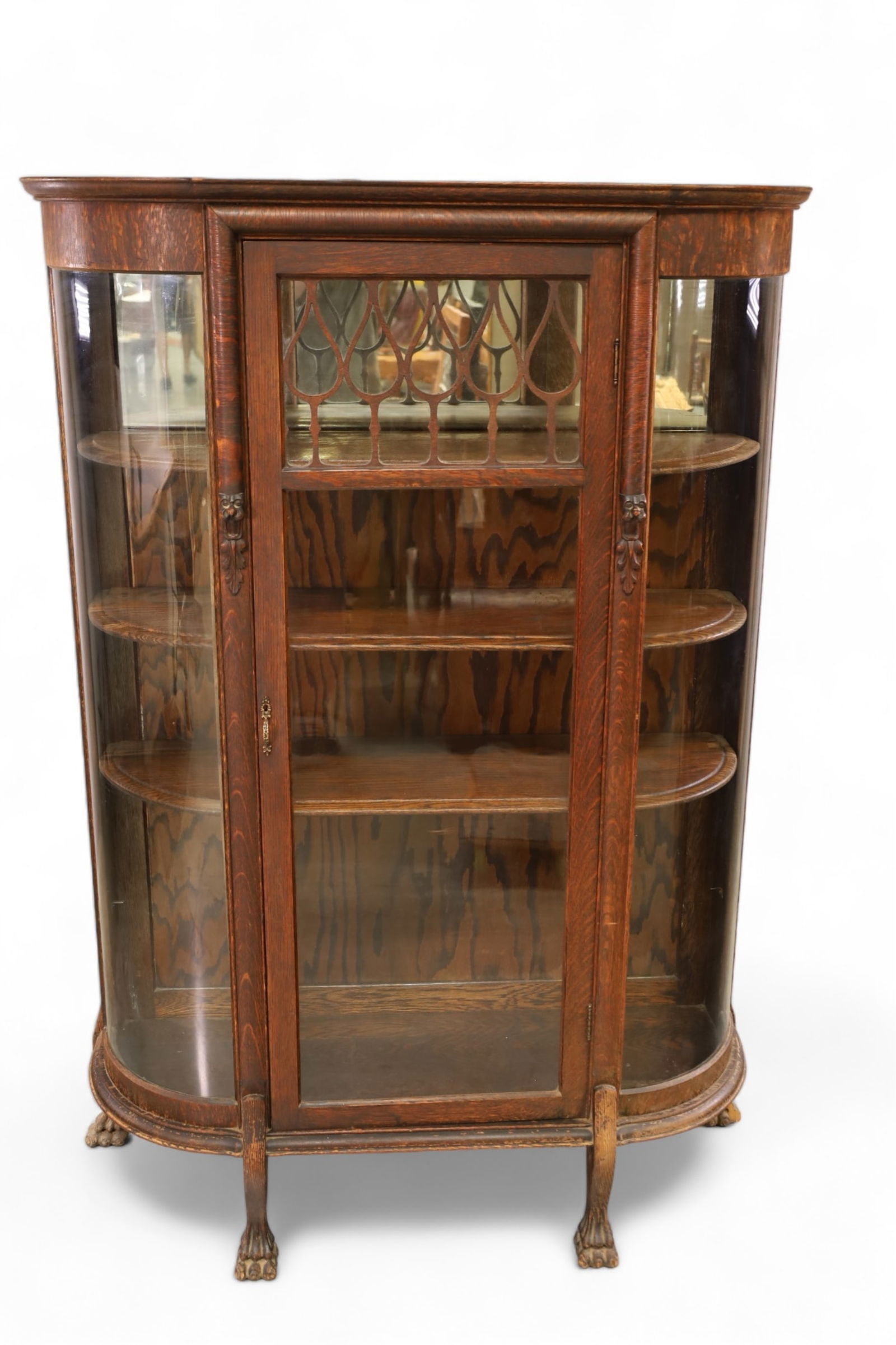 1900'S AM. OAK CHINA CABINET (1 of 5)