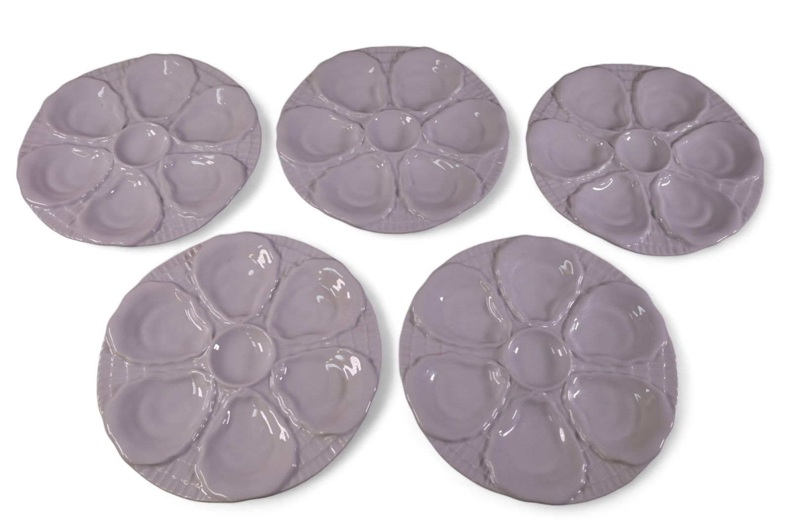SET OF 5 GERMAN PORCELAIN OYSTER PLATES (1 of 3)