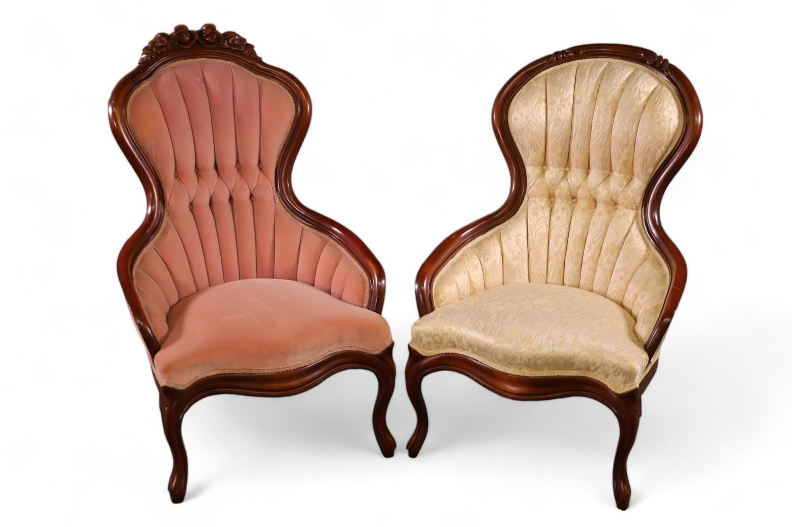2 VICTORIAN STYLE PARLOR CHAIRS (1 of 5)