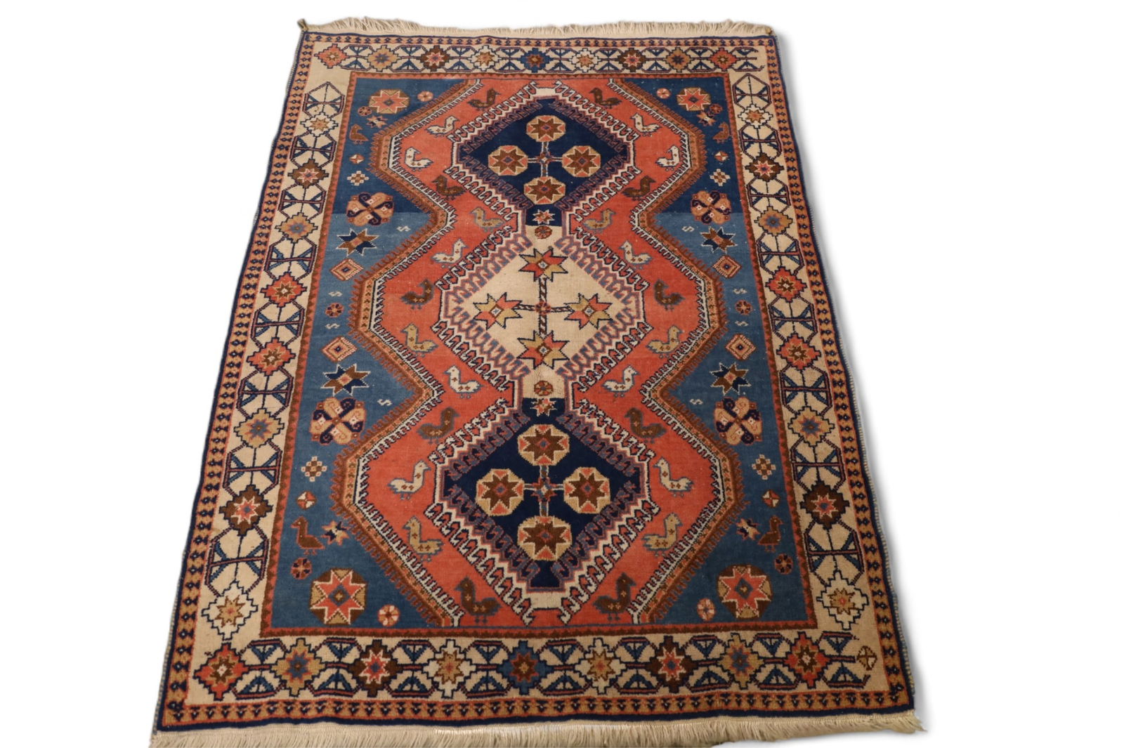 APPROX 4' 10" x 3' 6" HANDMADE PERSIAN WOOL RUG (1 of 4)