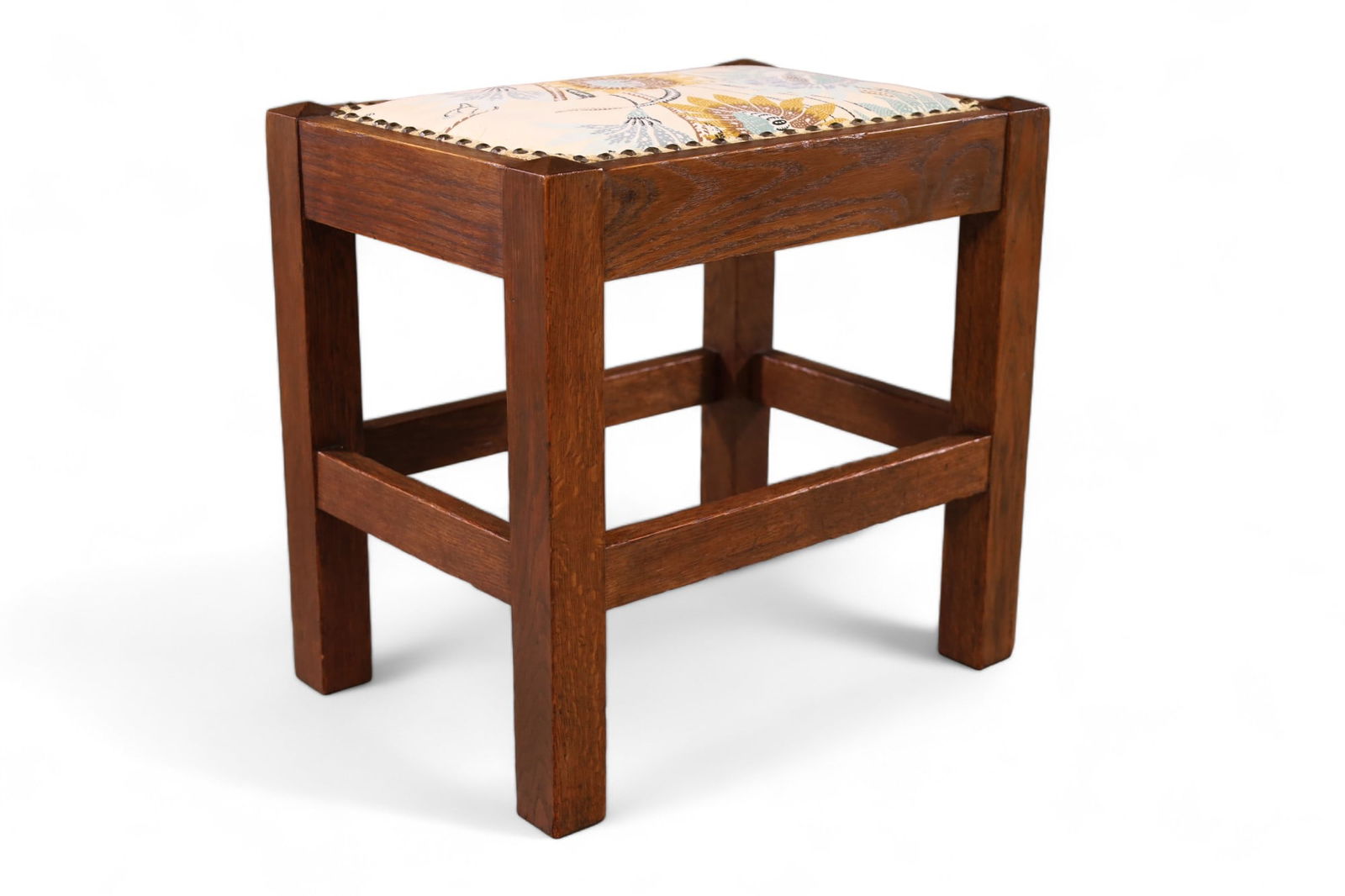 ARTS & CRAFTS OAK FOOTSTOOL (1 of 3)