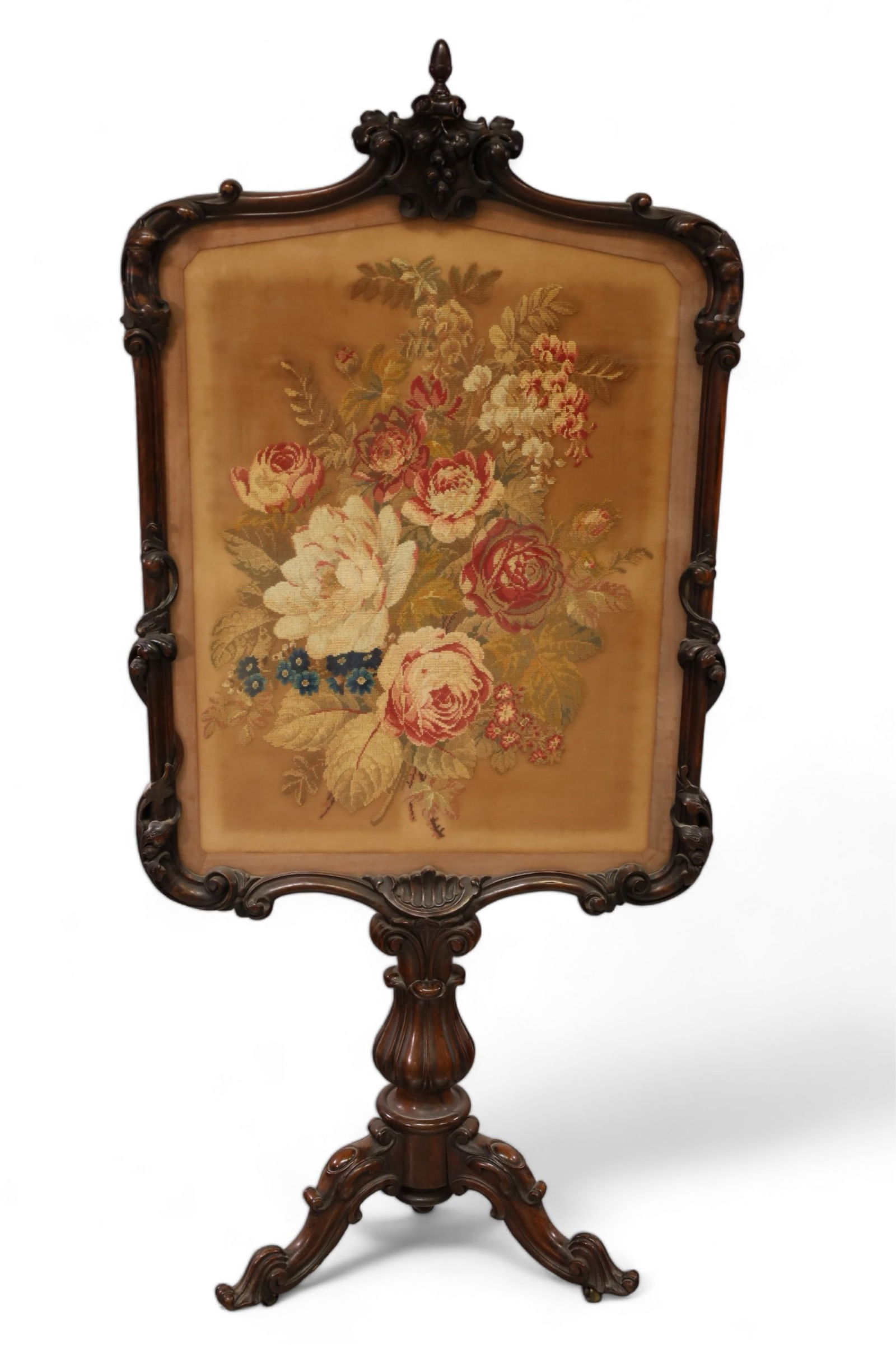 HIGHLY CARVED VICTORIAN FIREPLACE SCREEN (1 of 5)