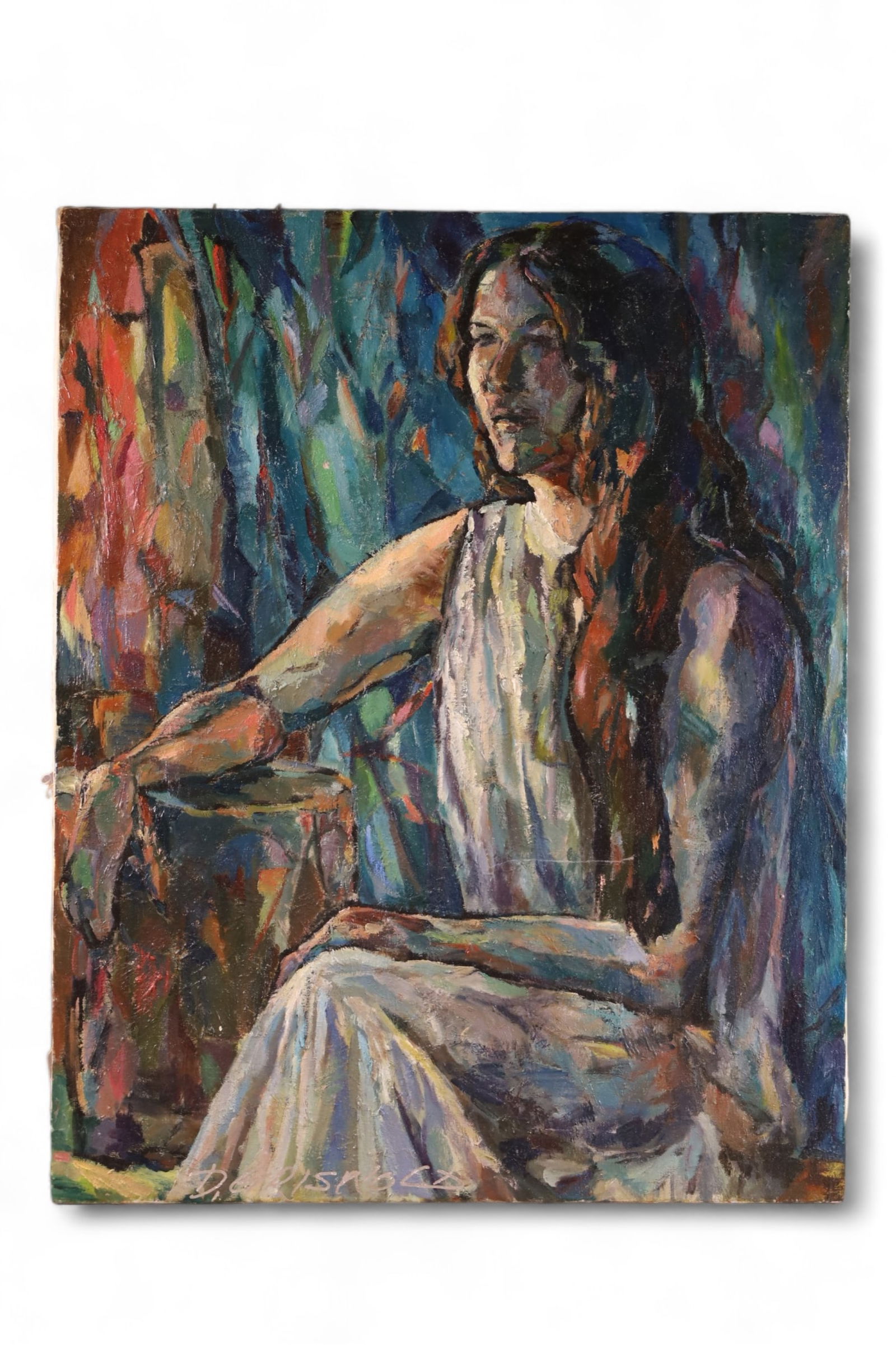 UNFRAMED LADY PORTRAIT PAINTING (1 of 3)